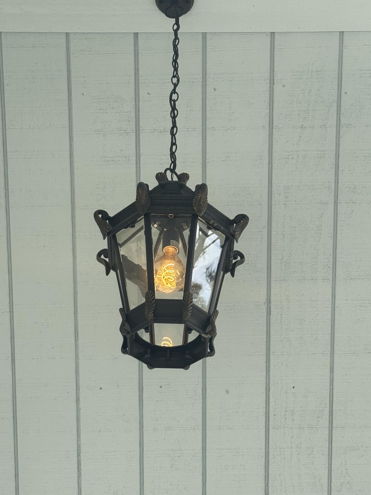Emliviar Vintage Outdoor Pendant Light, 20 Inch Large Exterior Hanging Porch Light with Clear Glass, Die-Cast Aluminum in Black Finish, XE267H BG customer photo 1