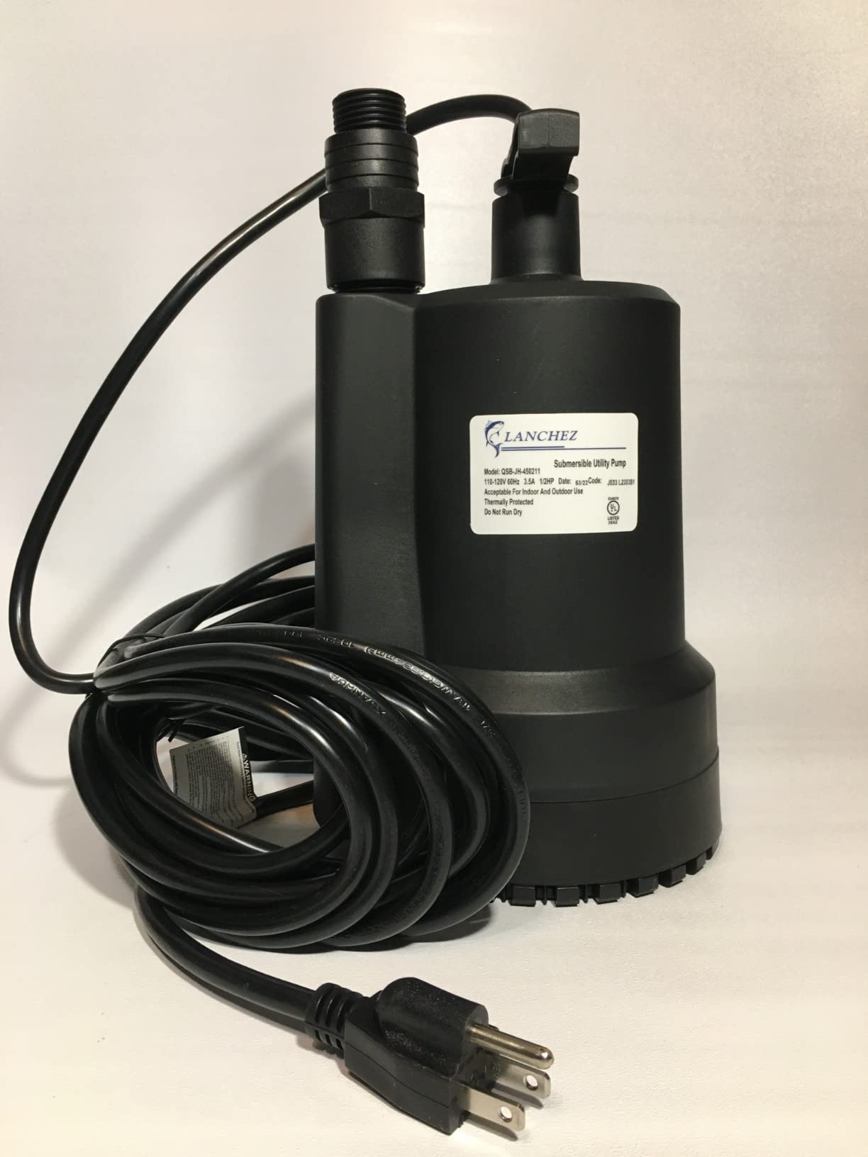 Lanchez Sump Pump, 1/2 HP 2450GPH Submersible Water Pump, Utility Pump Thermoplastic Portable Electric Transfer Pump for Hot Tub Swimming Pool Basement Garden Pond Tubs Draining with 10FT Cord customer photo 1