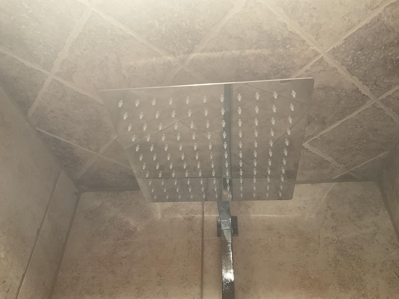 Rain Shower Head - 10 Inch High Pressure Shower Heads 304 Stainless Steel Ultra Thin Square Showerhead Pressure Boosting Design, Ceiling or Wall Mount customer photo 1