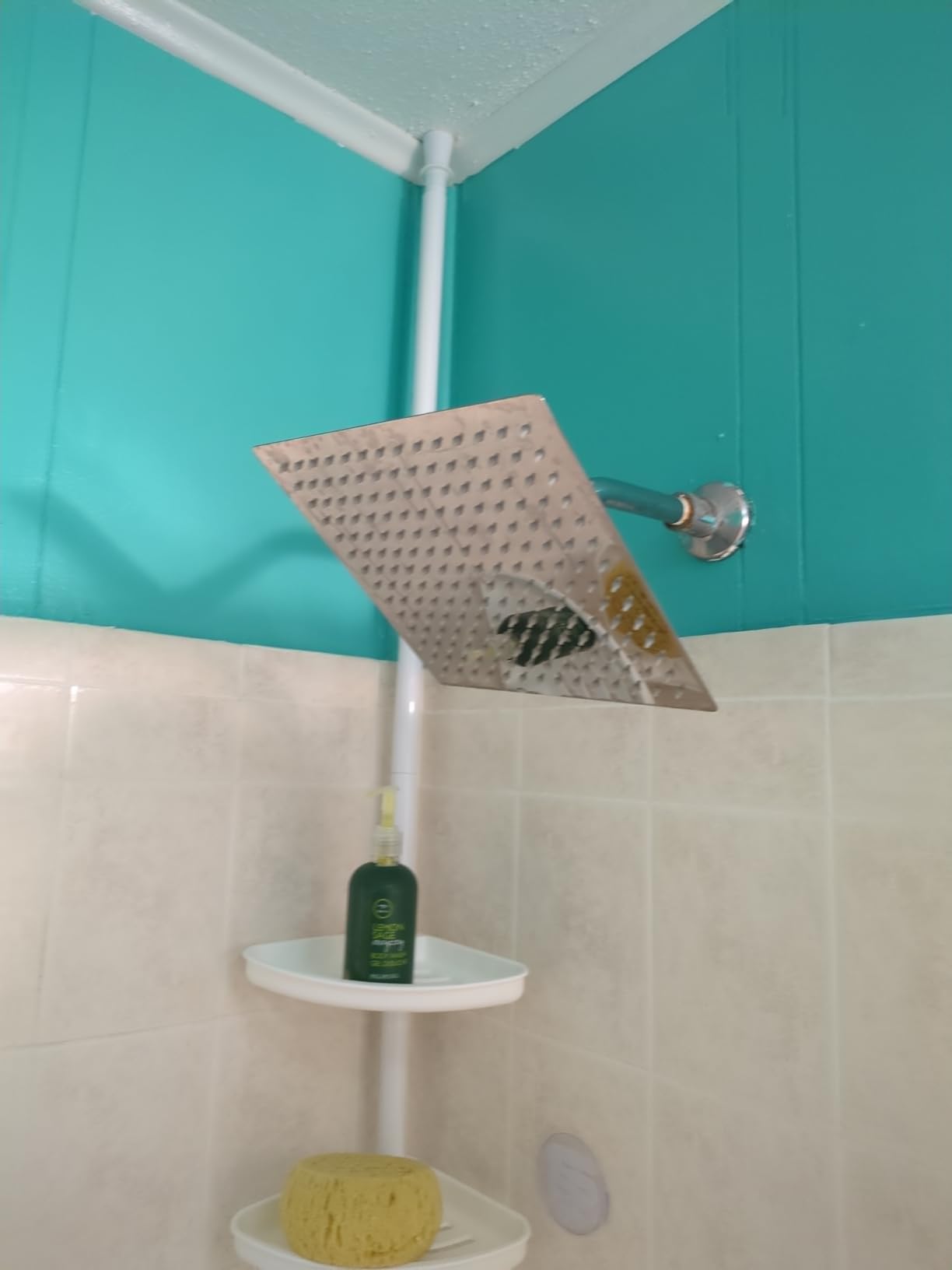 Rain Shower Head - 10 Inch High Pressure Shower Heads 304 Stainless Steel Ultra Thin Square Showerhead Pressure Boosting Design, Ceiling or Wall Mount customer photo 2