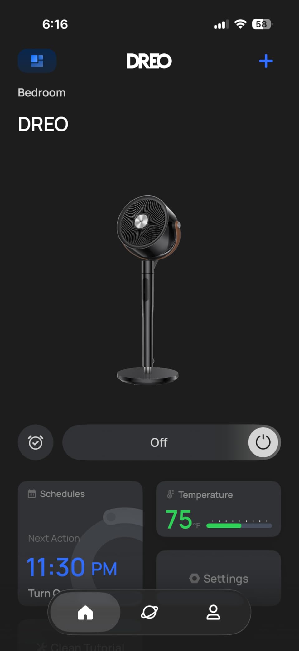 DREO Smart Fan for Bedroom, 120°+105° Omni-directional Oscillating, Quiet 20dB Fan, 100ft Air Circulator Pedestal Fan with DC Motor, 8 Speeds, 6 Modes, 37-43'' Height, Wi-Fi/Voice/Alexa, no light customer photo 1