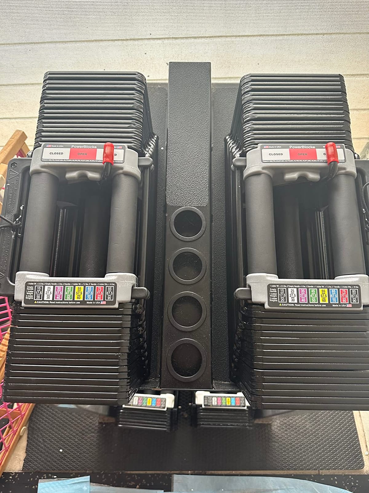 PowerBlock Elite USA 90 Pound Adjustable Dumbbells, Sold in Pairs, 5-90 lb. | Includes Stage 1, 2 & 3 expansions customer photo 2