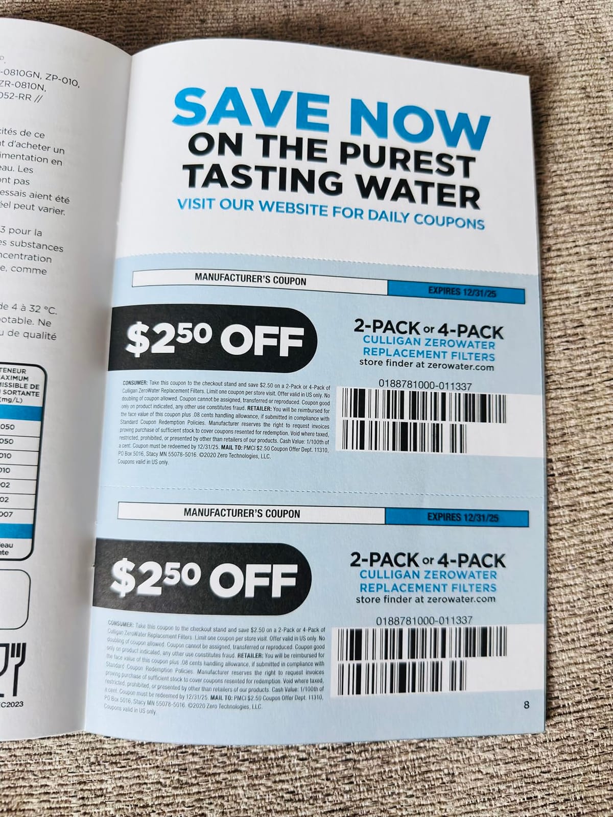 Culligan ZeroWater 22-Cup Ready-Read 5-Stage Water Filter Dispenser with 5-Stage 0 TDS Water Filter - IAPMO Certified to Reduce Lead, Chromium, and PFOA/PFOS customer photo 2