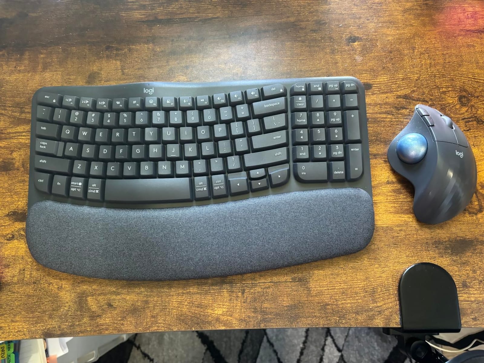 Logitech Wave Keys Ergonomic Wireless Keyboard with Palm Rest - Graphite | For natural typing posture, connects up to 3 devices via Easy-Switch, Bluetooth, Logi Bolt Receiver, Multi-OS, Windows / Mac customer photo 1