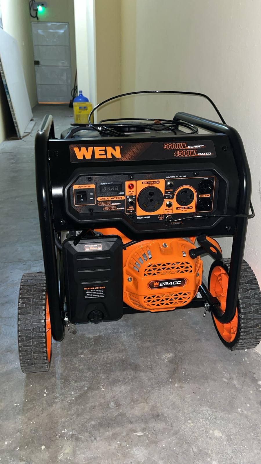 WEN 5600-Watt Portable Generator, 224cc, Transfer-Switch and RV-Ready (GN5600) customer photo 1