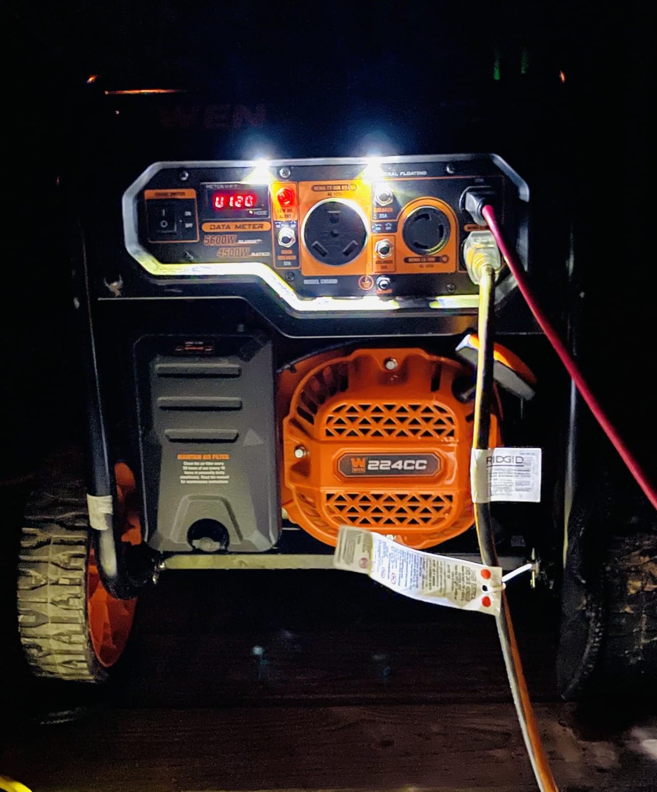 WEN 5600-Watt Portable Generator, 224cc, Transfer-Switch and RV-Ready (GN5600) customer photo 2