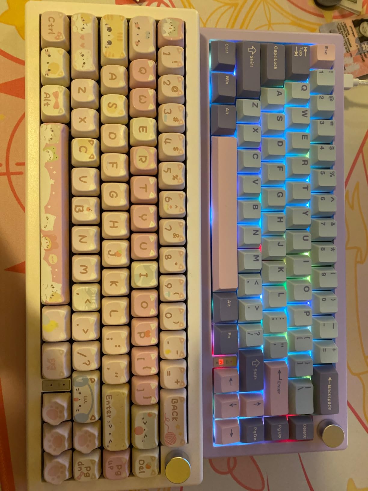 BOYI GMK67 Barebones Keyboard Kit, VIA Programmable Custom BT5.0/2.4GHz/Type-C Tri-Mode Gasket Mounted Hot Swap RGB 4000mAh Wireless 65% Mechanical Gaming Keyboard DIY Kit with Knob (White) customer photo 2
