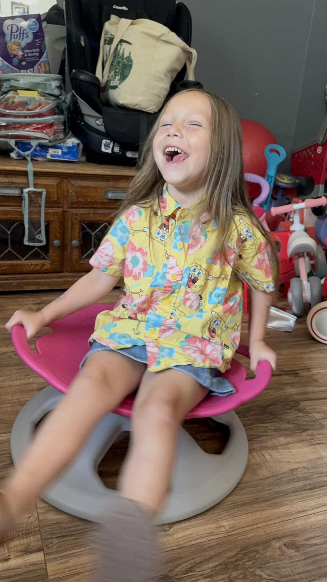 FERUERW Spinning Chair for Autistic Kids, Autism Sensory Toy Gifts | Sensory Products for Children with ADHD/Autism, 220LBS Weight Capacity, Training Body Coordination, 3+ Years (Blue) customer photo 1