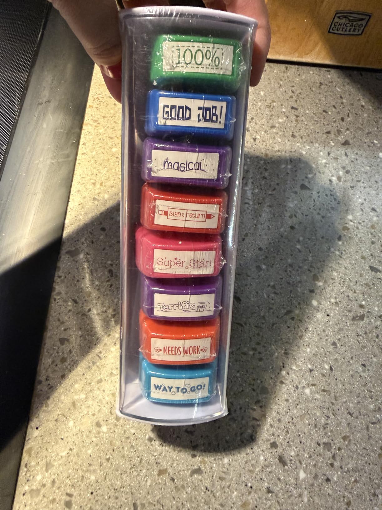Teacher Stamps - Self Inking Motivational Encouraging, for School, Set of 8 | For Classroom and Home School Setting customer photo 1