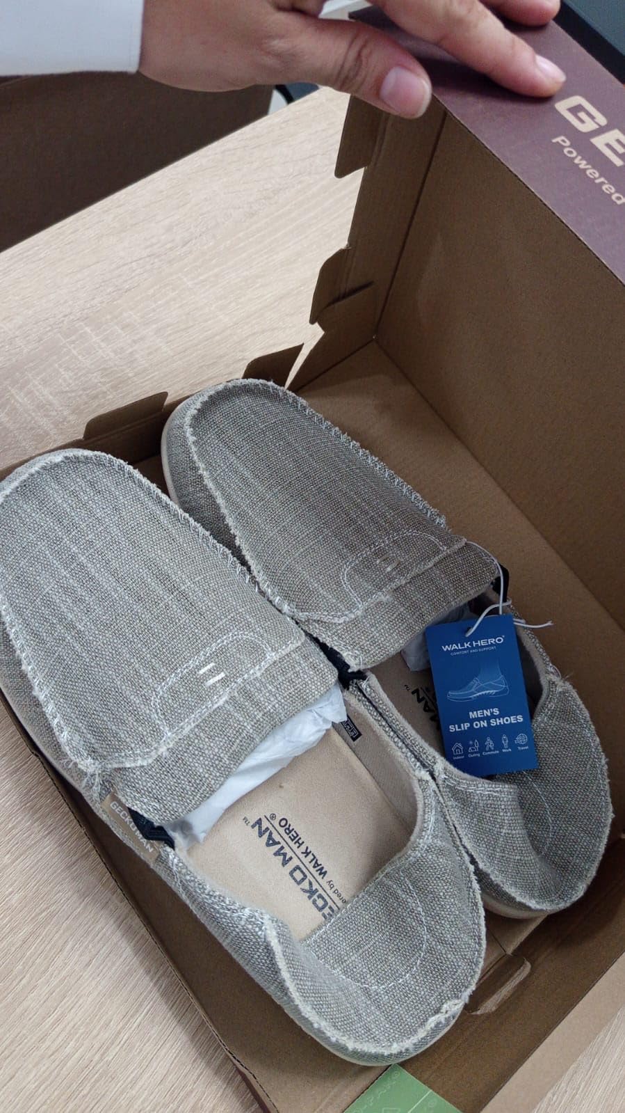 Mens Slip On Shoes, Canvas Mens Loafers with Arch Support & Soft Lining customer photo 1
