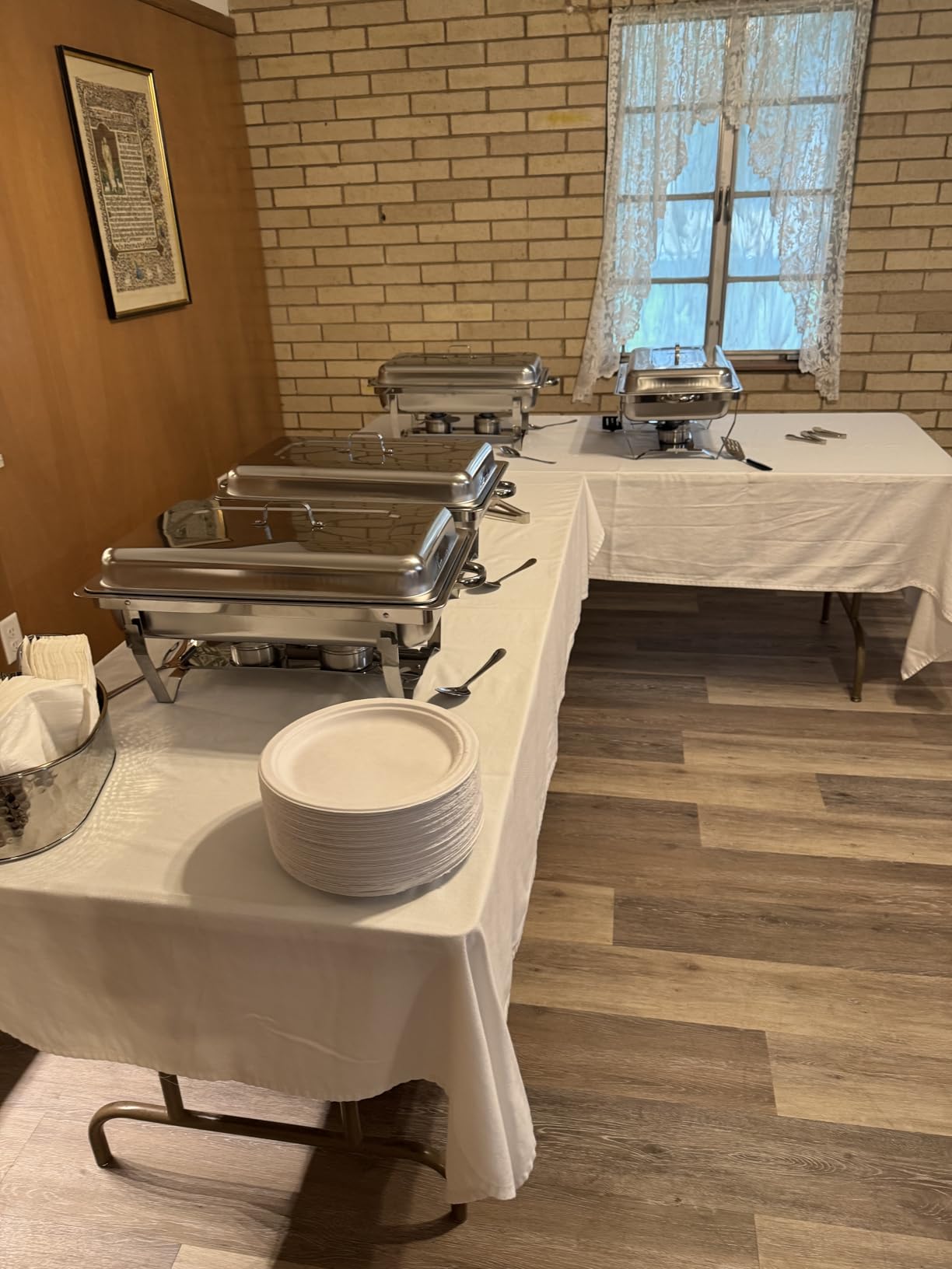 Chafing Dishes for Buffet, 4 Pack 9 Quart Stainless Steel Buffet Set | Folding Frame, Mirror Finish, Food Warmers for Weddings, Parties, Catering and Buffets customer photo 2