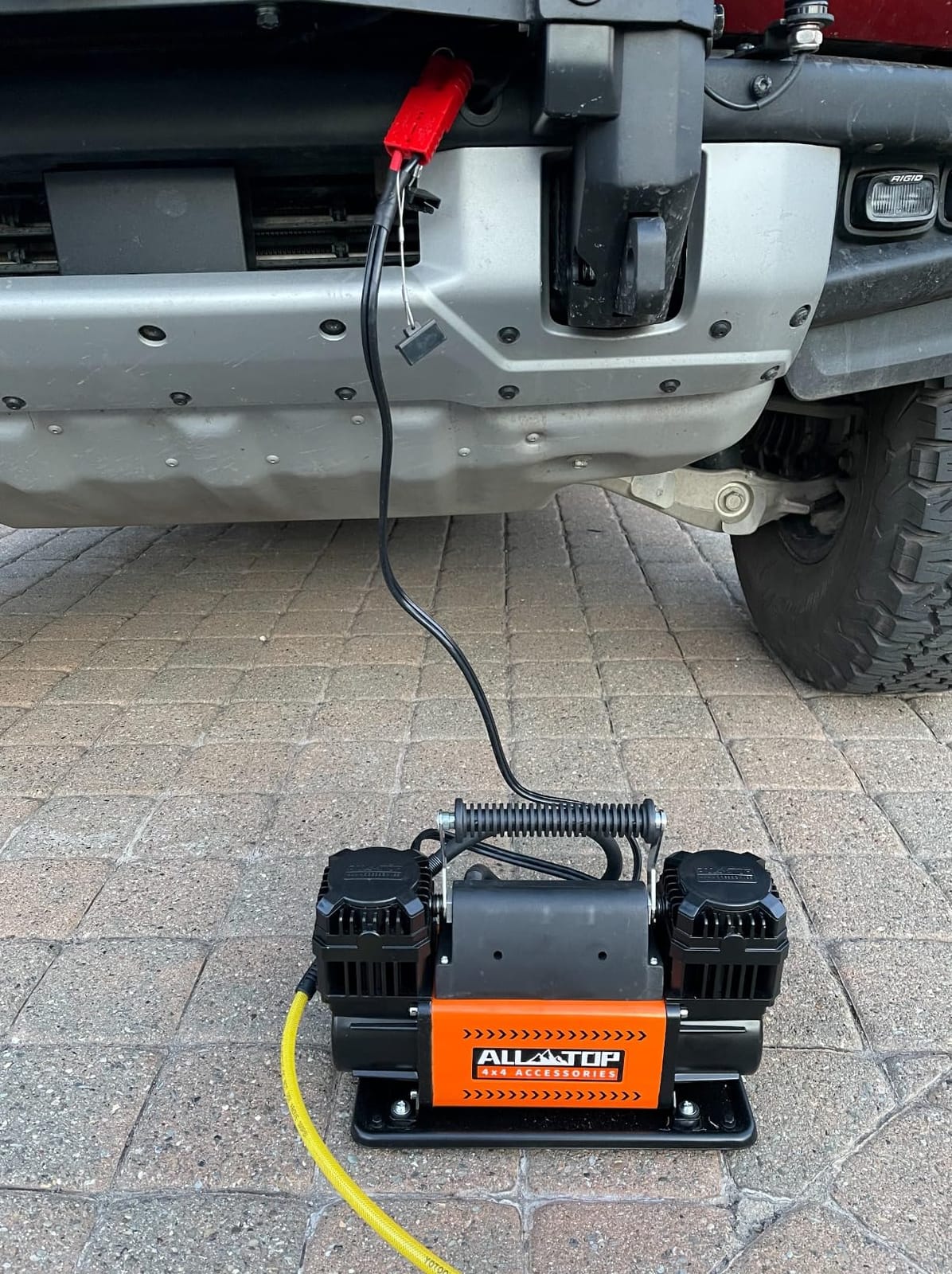 ALL-TOP Air Compressor Kit, Dual Cylinder 12V Portable Inflator 12.35 ft³/Min, Offroad Air Compressor Pump for Truck Tires, Heavy Duty Max 150 PSI for 4x4 Vehicle & RV customer photo 2