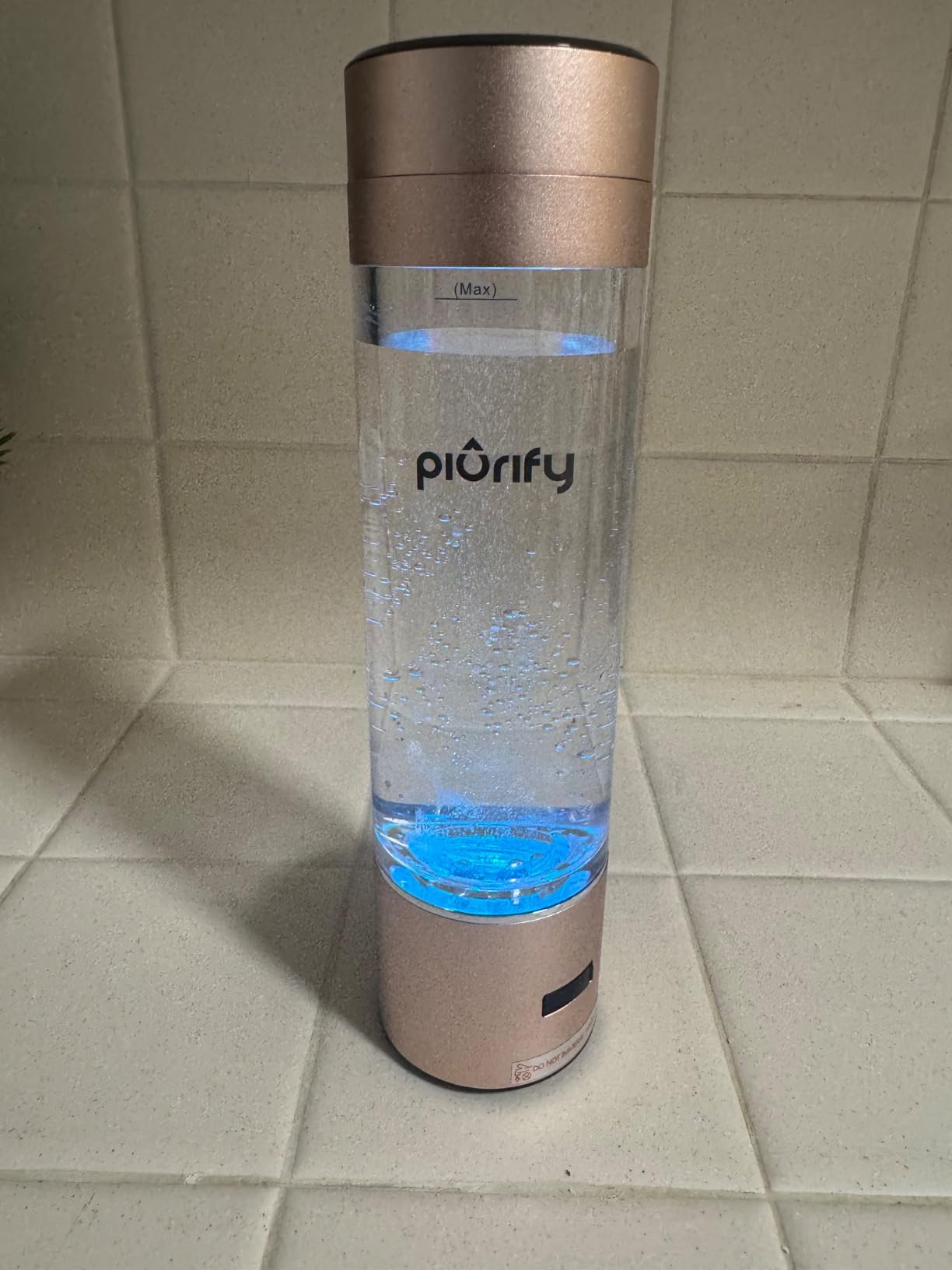 PIURIFY Hydrogen Water Bottle Generator | 6300+ PPB in 3 Cycles | 10 oz | Extended Warranty | USA Certified | SPE/PEM Tech | Portable | Black customer photo 1