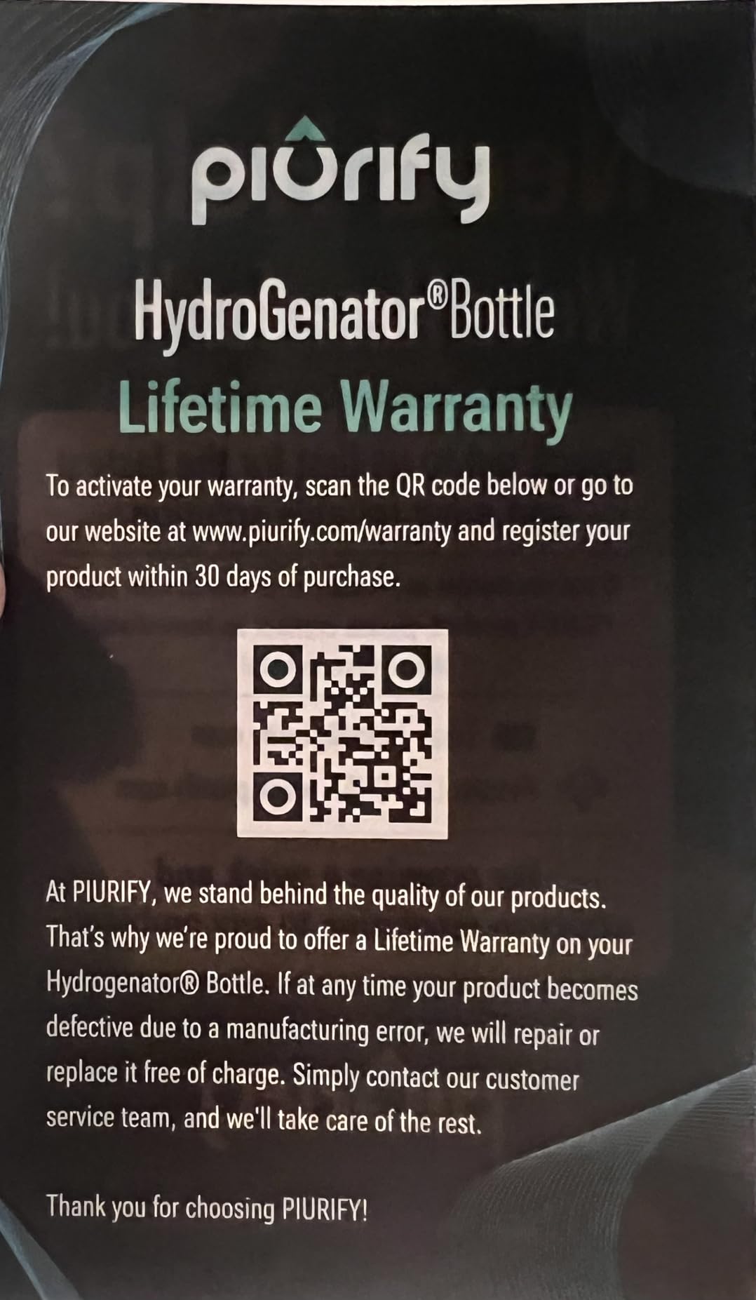 PIURIFY Hydrogen Water Bottle Generator | 6300+ PPB in 3 Cycles | 10 oz | Extended Warranty | USA Certified | SPE/PEM Tech | Portable | Black customer photo 2
