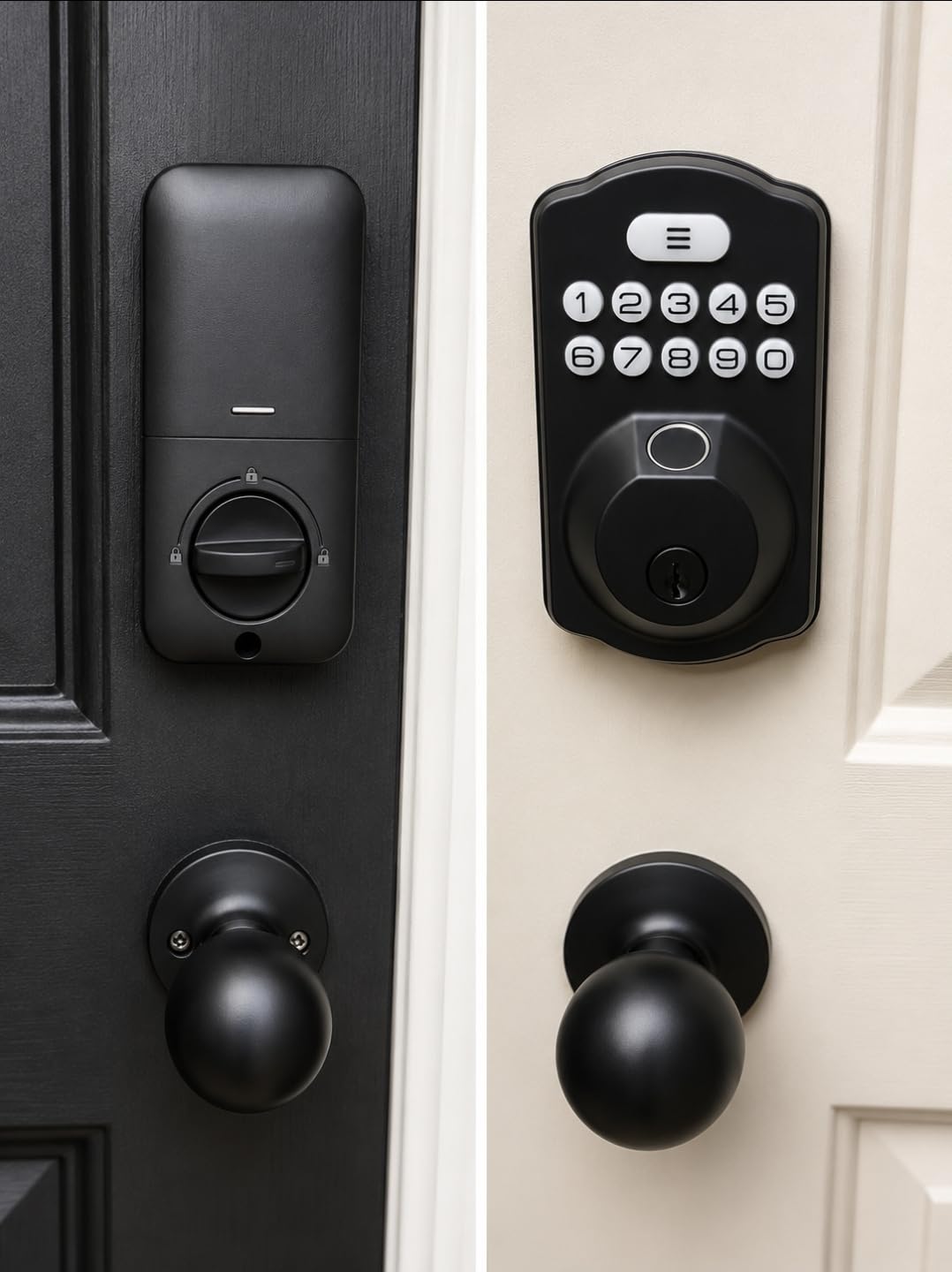 Veise KS02C Fingerprint Deadbolt Door Lock with Knob Set, Matte Black | Auto Lock, Electronic Backlit Keypad, BHMA/ANSI Grade 3, Anti-Peep Code, Low Battery Alert, Keyless Entry for Front Door customer photo 1