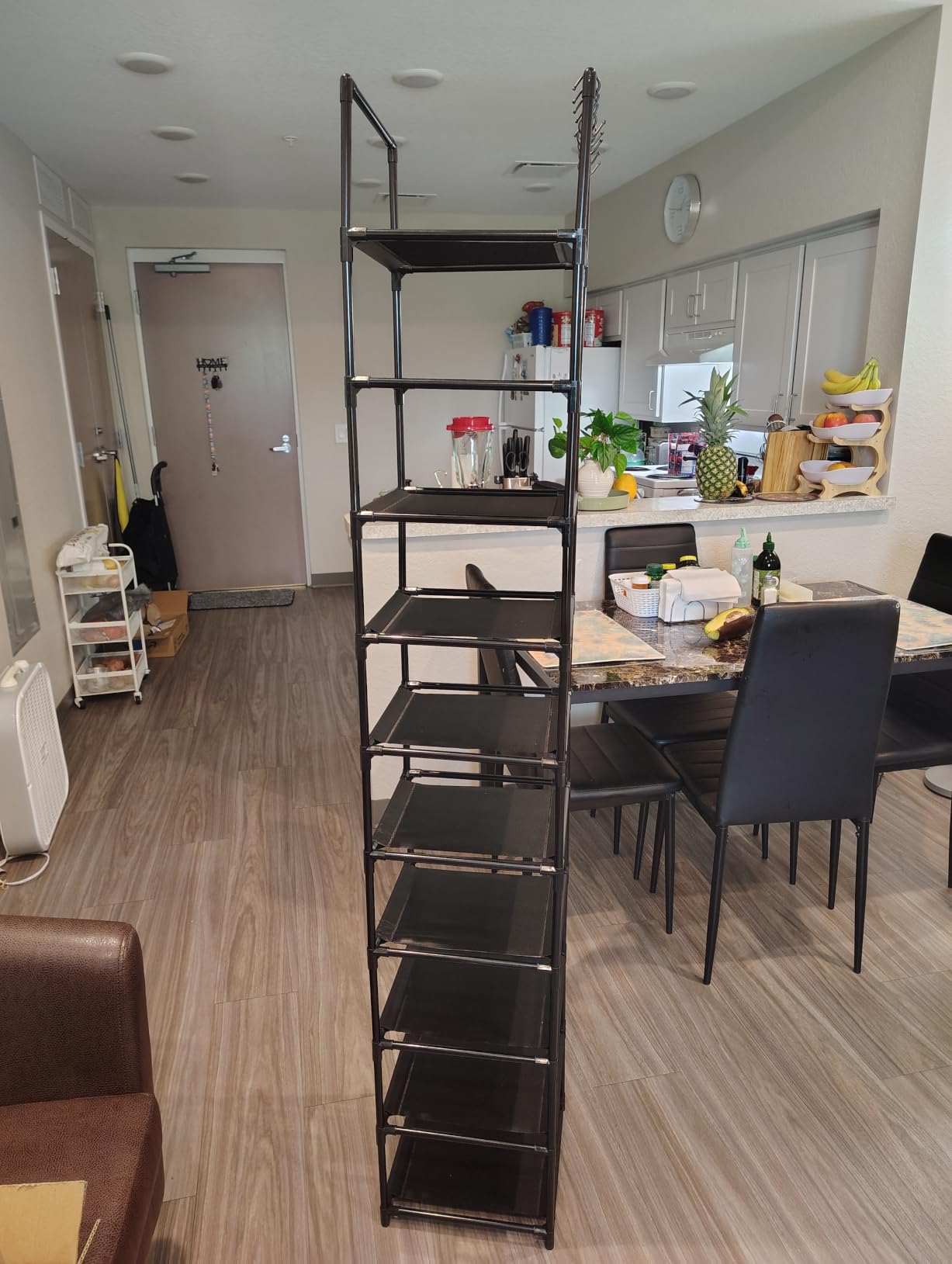LANTEFUL Tall Narrow Shoe Rack for Entryway, 10-Tier Sturdy Metal Shoe Shelf Storage 10-15 Pairs of Shoes and Boots, Space Saving Corner Shoe Rack Organizer customer photo 1