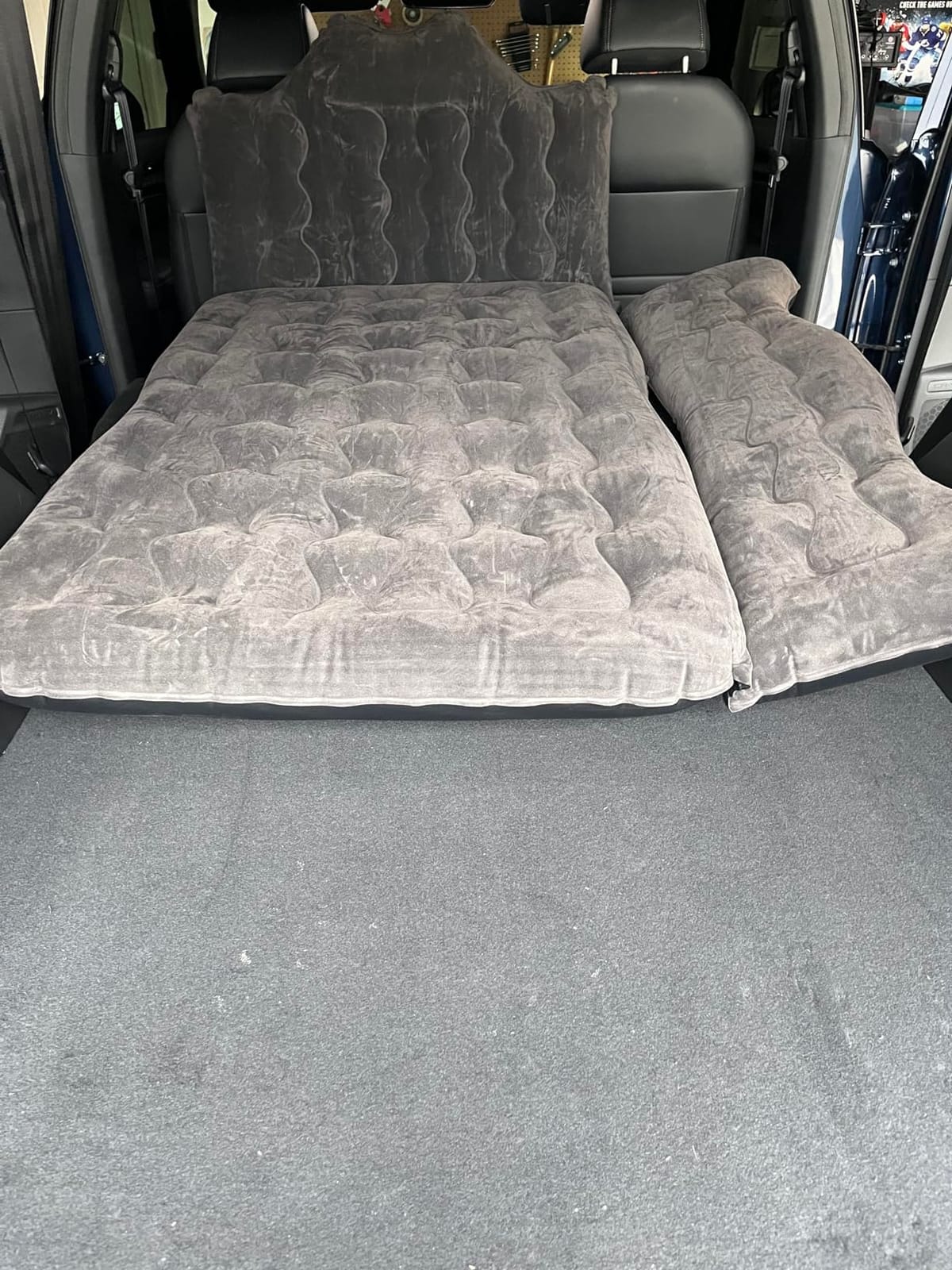 Car Air Mattress, Inflatable SUV Truck Air Mattress Back Seat Camping Bed - Thickened Car Sleeping Pad for Travel, Car Bed SUV Mattress with Air Pump 2 Pillows customer photo 1