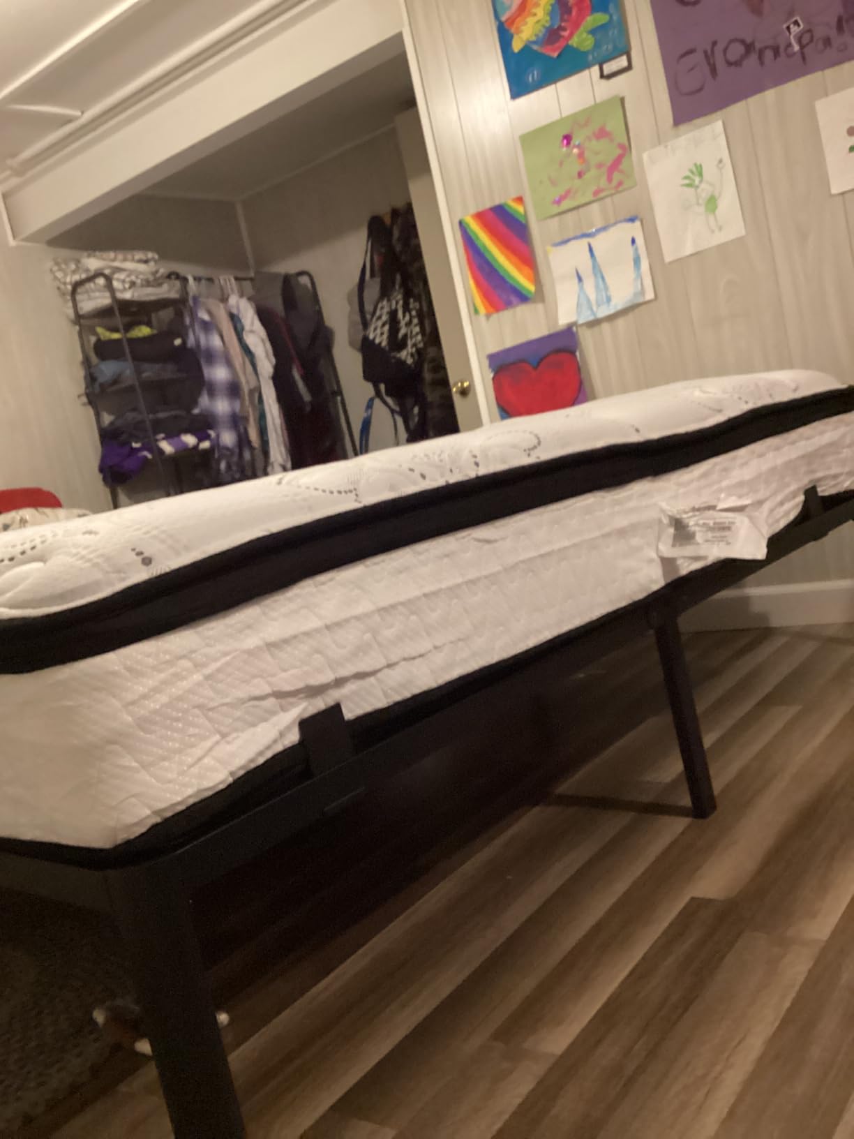 ROIL 14 Inch Queen Bed Frame with Rounded Corner & 4 Mattress Baffles | Easy Assembly, Noise Free, 3500LBS Load Capacity, No Box Spring Needed, 12.4