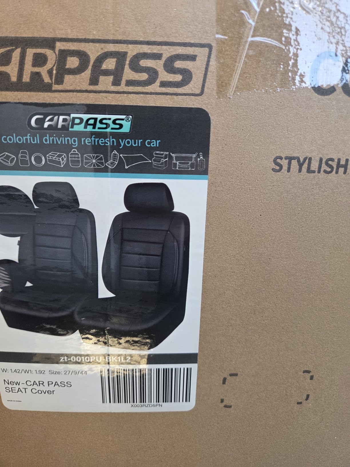 CAR PASS Faux Leather Car Seat Covers Front Seats Only, 3D Foam Support Car Seat Covers, Universal fit for Trucks Vans SUVs Sedans Automotive Comfortable, Airbag Compatible 2 Pieces Front Solid Black customer photo 1