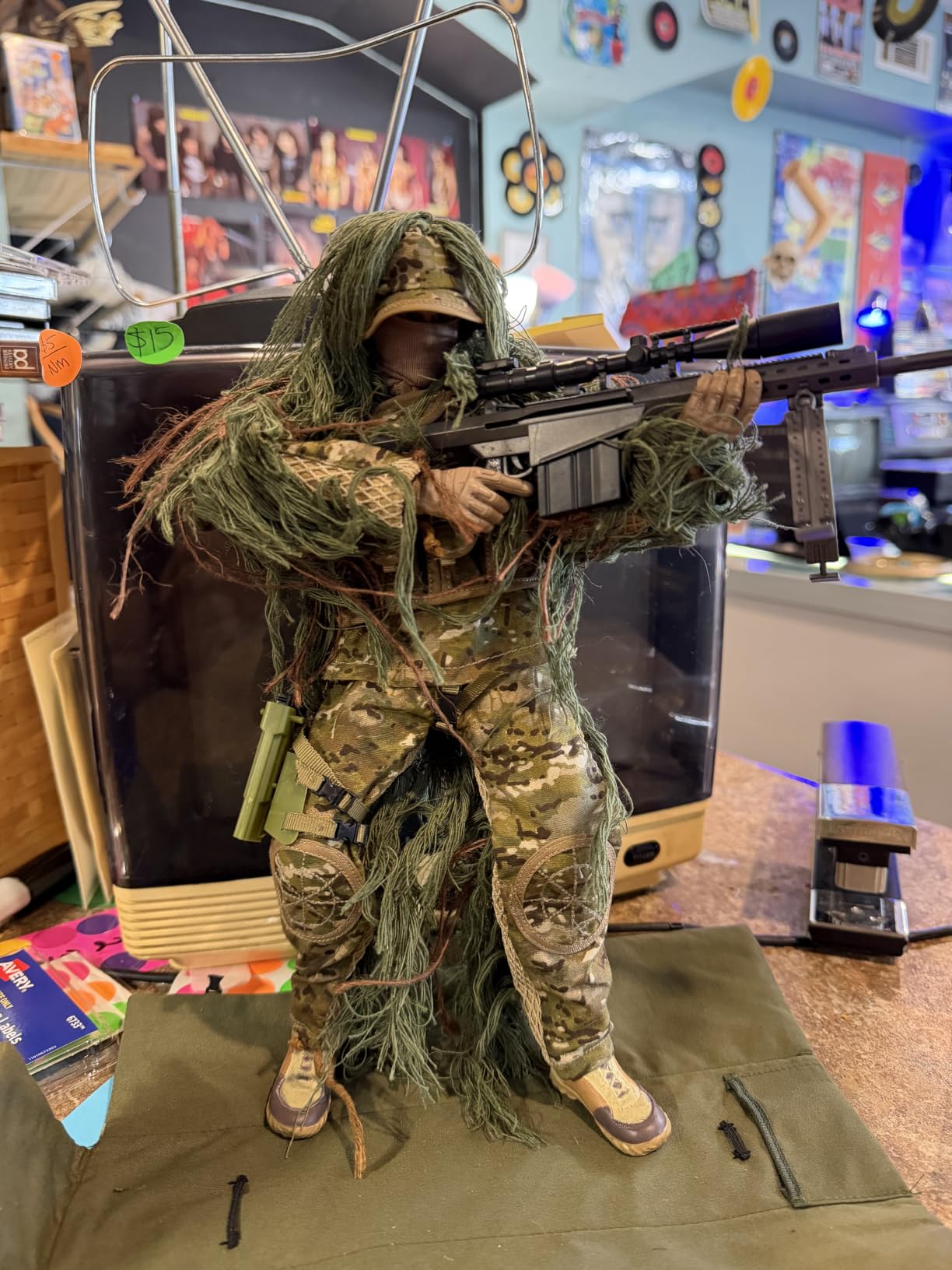 1/6 Sniper Soldier Action Figure Model, Army Military Soldier Model Set | 12 Inch Realistic Soldier Model with Rich Accessories Collection Gifts - Camouflage Desert customer photo 2