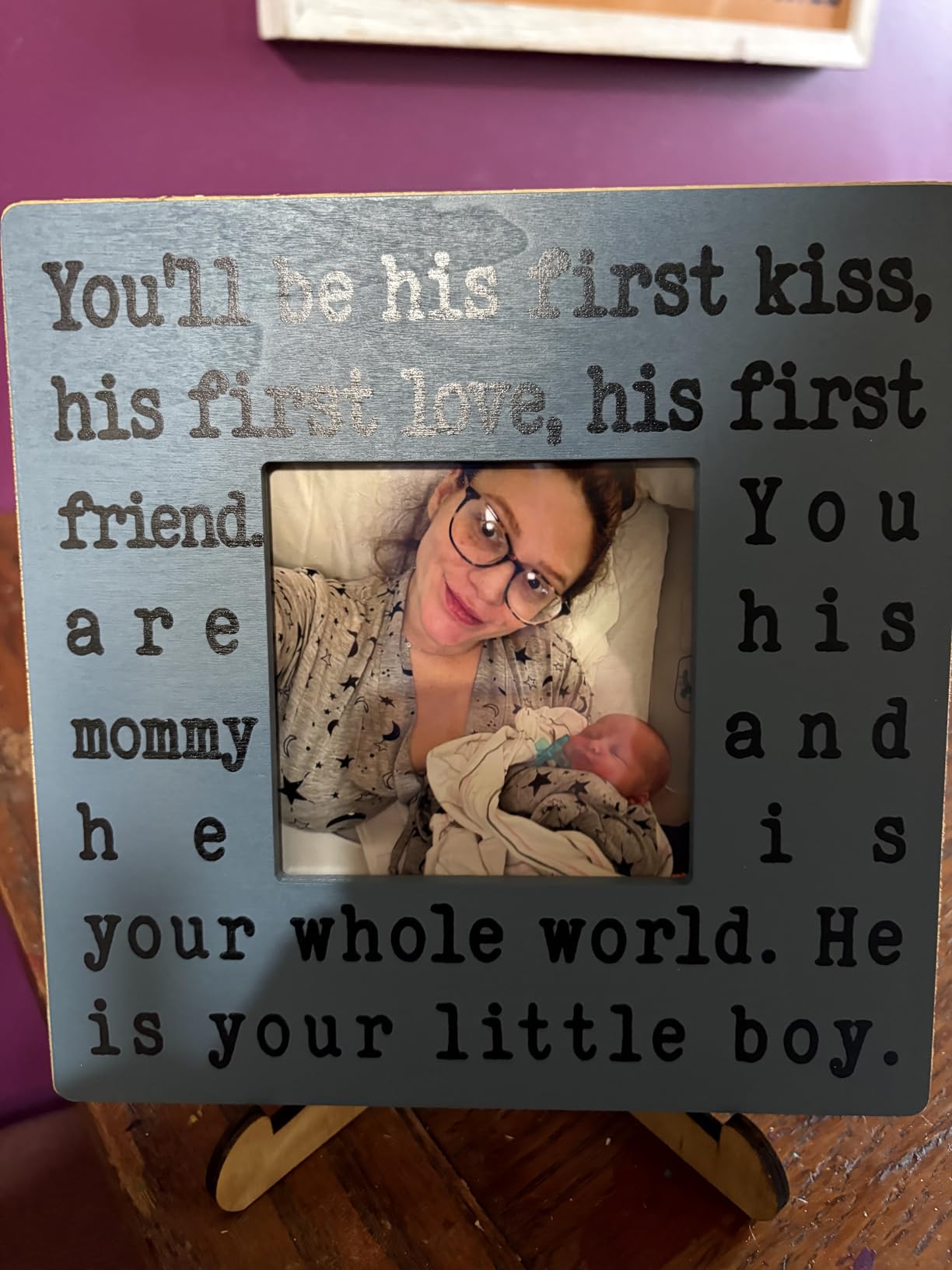 THYGIFTREE First Time Dad Gifts from Daughter Wife - New Dad Picture Frame for Father's Day, Birthday, Christmas, Valentine's Day - Daddy to be and Me 4x4 Girl Dad Frame for Expecting Father customer photo 1