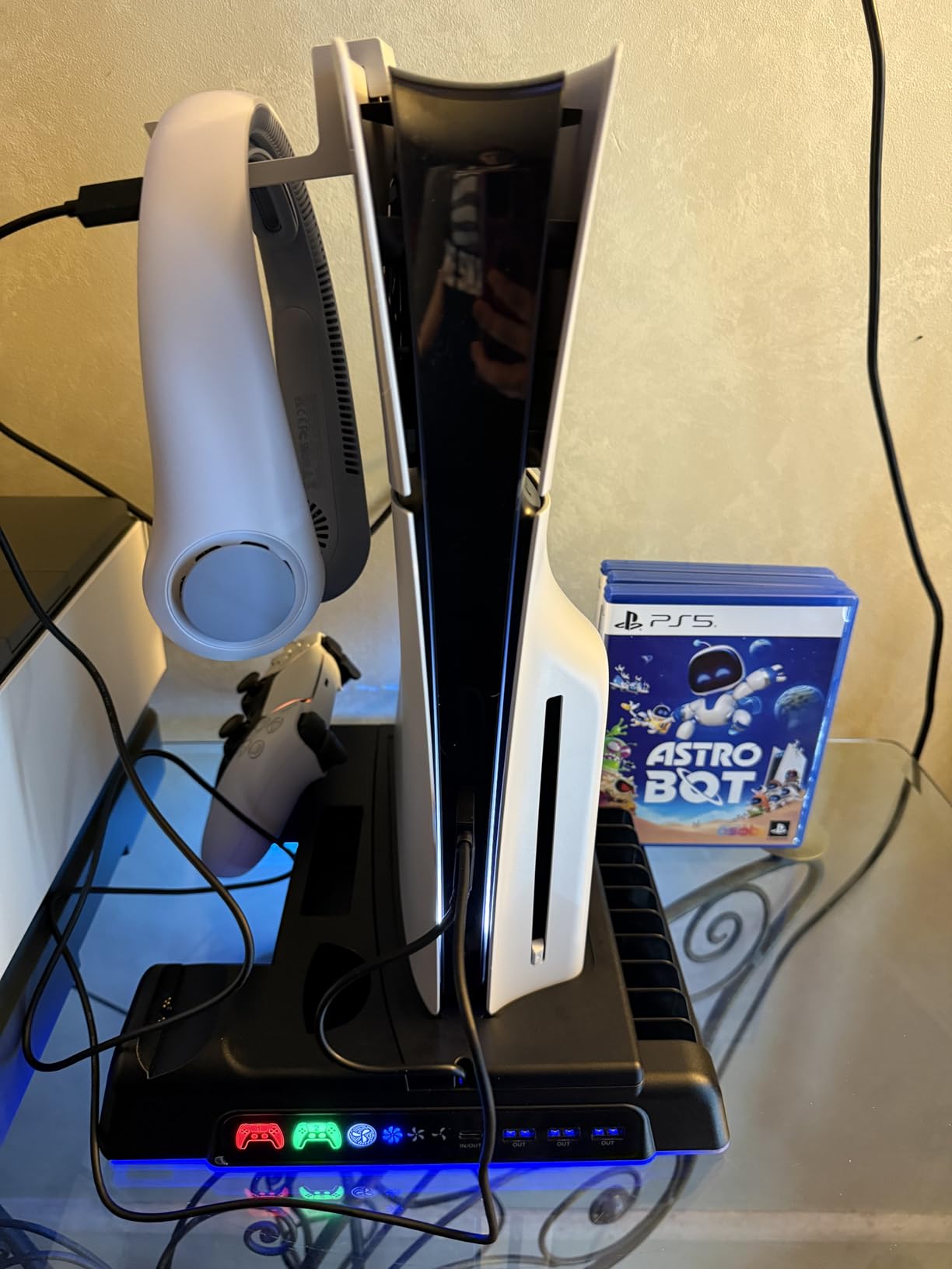 Cooling Stand for PS5/ Slim/Pro Disc & Digital Console, PS5 Cooling Station with Dual Controller Charging Station for PlayStation 5 Console, P S5 Accessories Stand with AUTO Adjustable Fan customer photo 1