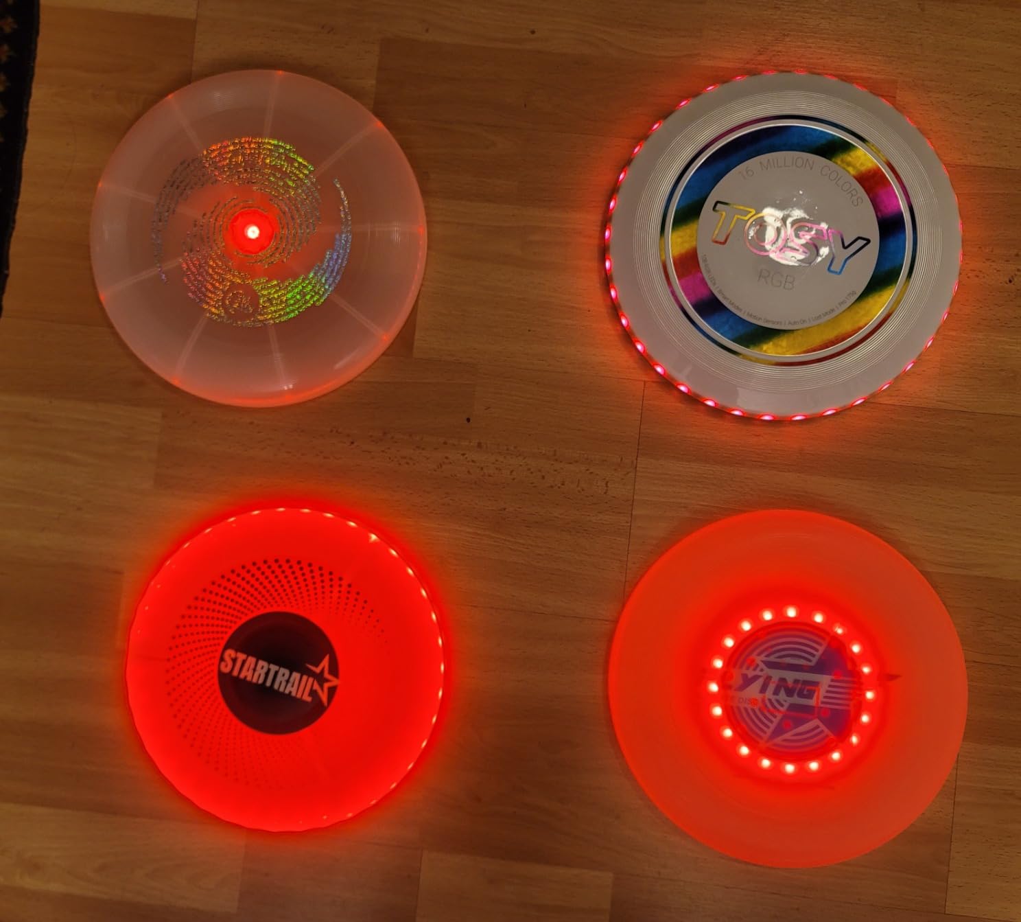 TOSY Flying Disc - 16 Million Colors RGB or 36 LEDs, Extremely Bright, Smart Modes, Camping Essentials for Teens/Kids/Adults/Men/Boys/Girls, Auto Light Up, Rechargeable, Waterproof, 175g customer photo 1