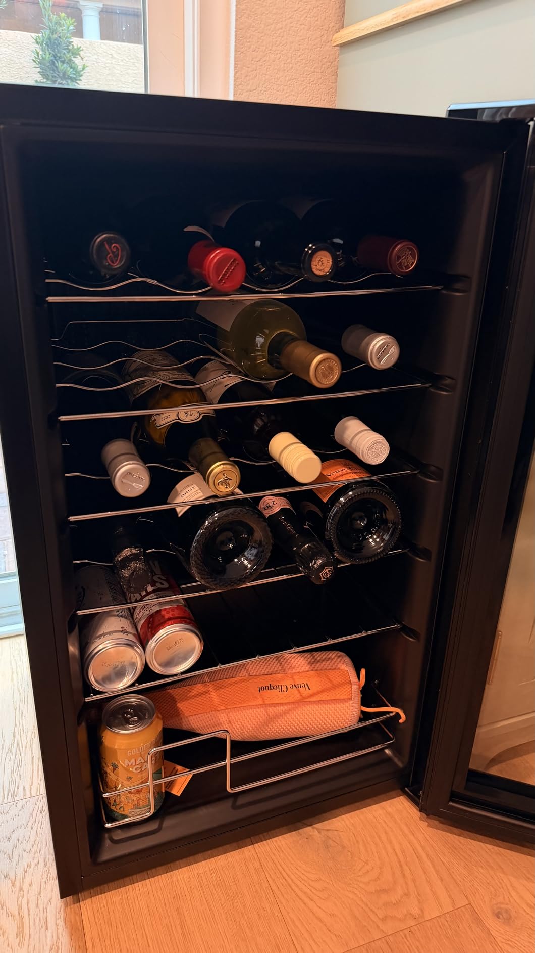 BODEGA COOLER 28 Bottle Wine Fridge, Cooler for Kitchen, Office, Room & bar | Freestanding & Under Counter, Fast Cooling Compressor, Digital Temp Control, Low Noise, UV Double Glass Door, 7 Shelves customer photo 1