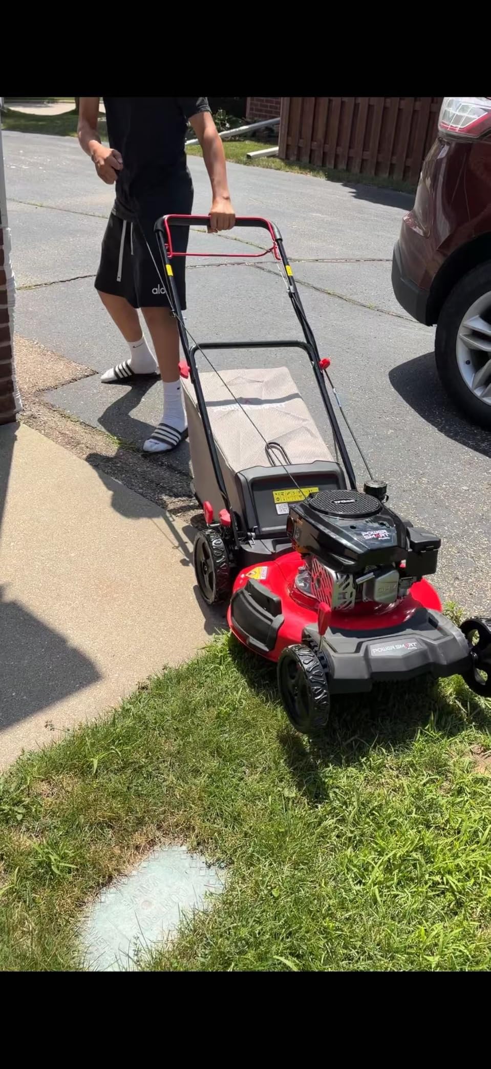 PowerSmart 21-Inch Self Propelled Gas Lawn Mower, 170cc OHV Engine, Rear-Wheel Drive, Steel Deck, 3-in-1 Walk-Behind Mower customer photo 2