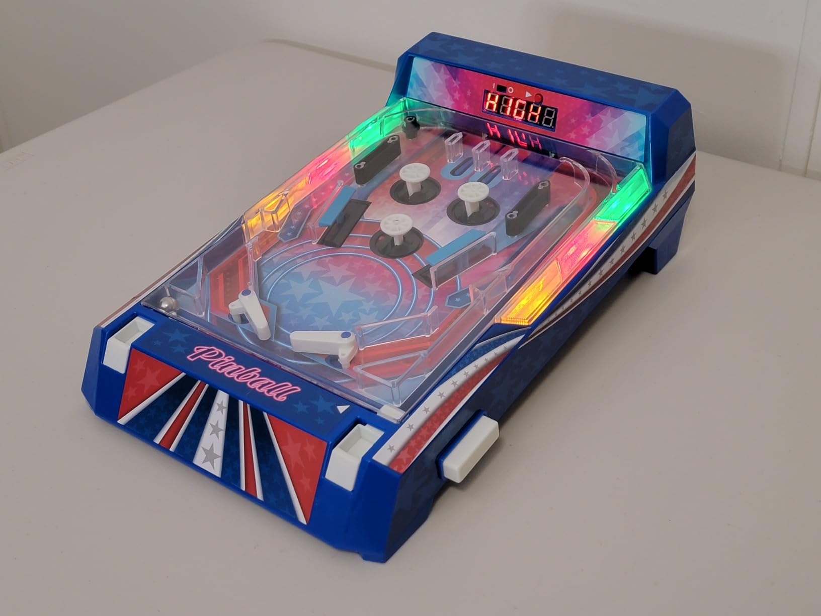 Merchant Ambassador Retro Arcade Electronic: Pinball - Tabletop Game, Vibrating Bumpers, LED Lights, Sound Effects, 1 Player, Ages 6+ customer photo 1