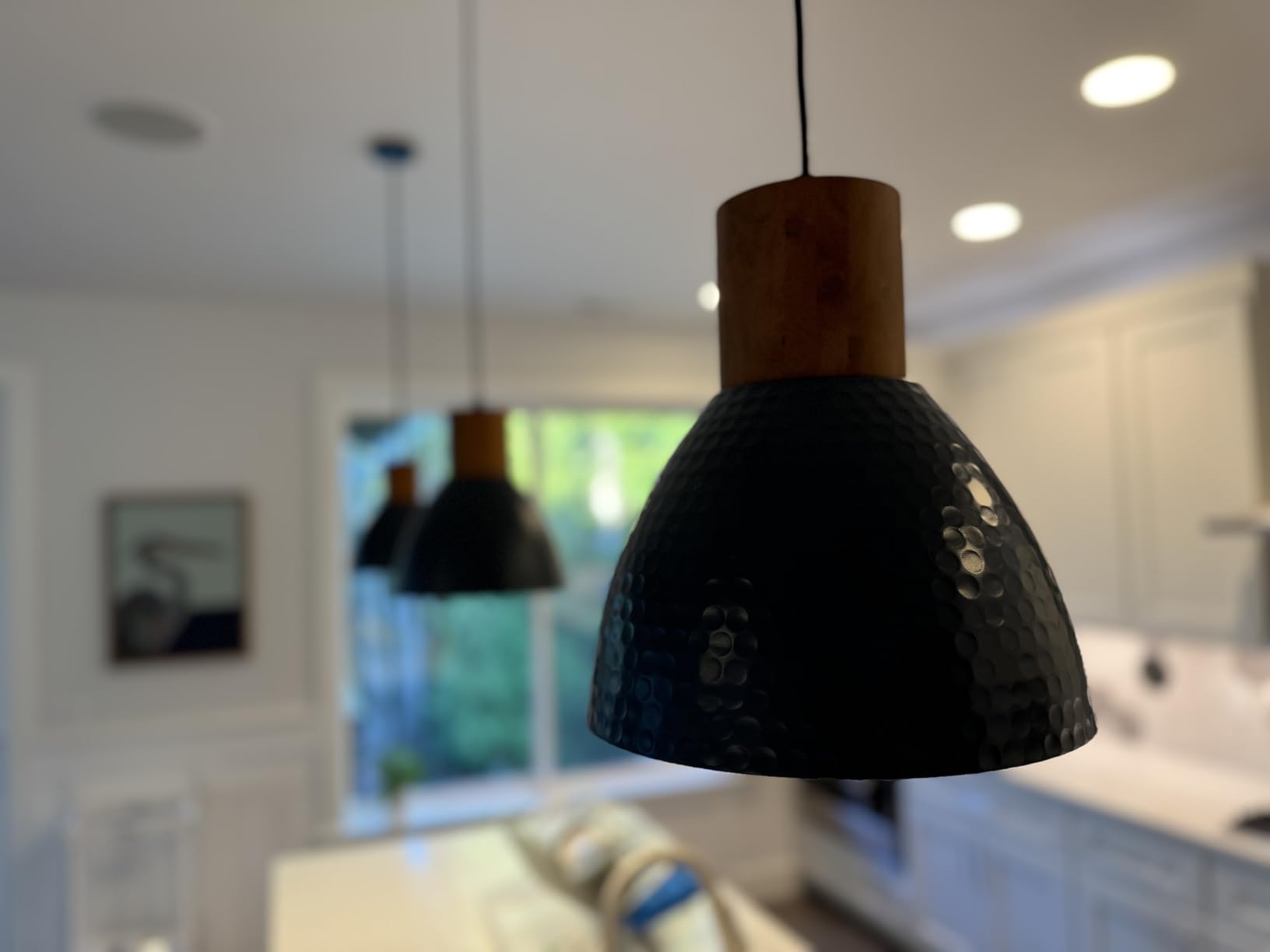 ELYONA 2 Pack Hammered Pendant Lights, 10.2