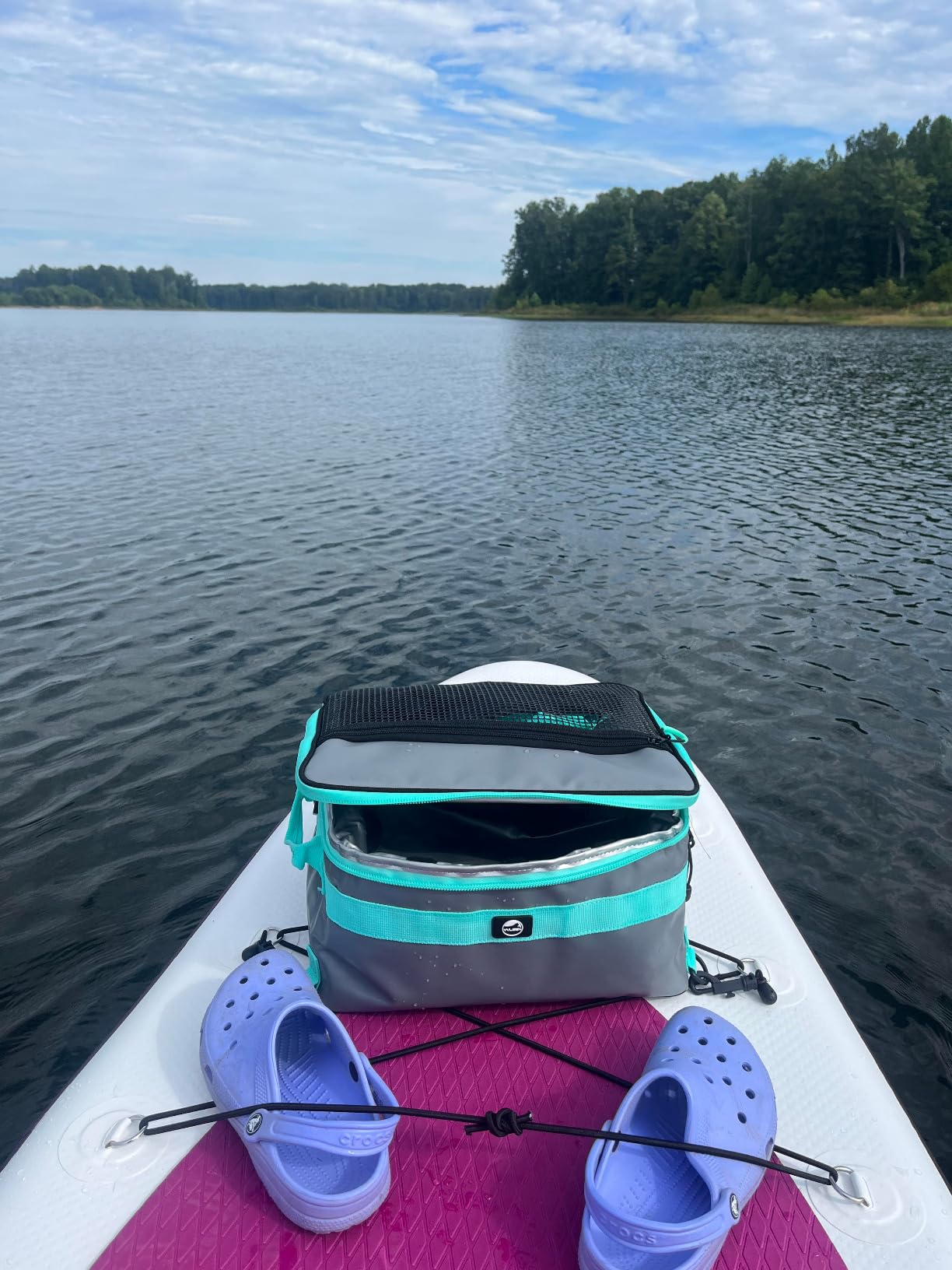 YVLEEN Waterproof Paddle Board Cooler, SUP Cooler Durable PVC Material Paddle Board Deck Bag with Mesh Top Pocket, Adjustable Straps, Super Capacity for Stand-Up Paddleboard and Kayak Accessories customer photo 2