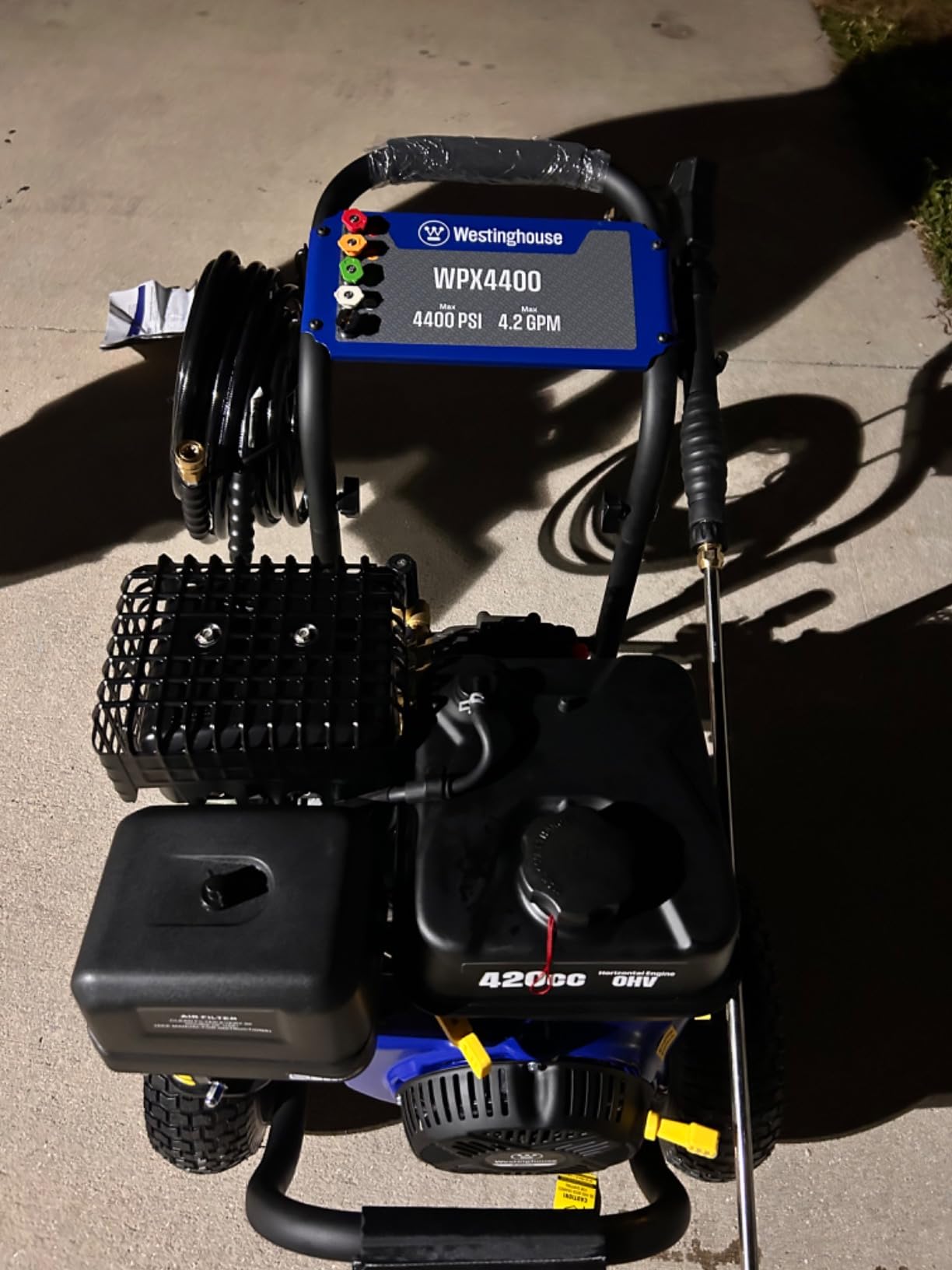 Westinghouse WPX4400 Gas Pressure Washer, 4400 PSI and 4.2 GPM, Spray Gun and Wand, 5 Nozzle Set, for Cars/Fences/Driveways/Homes/Patios/Furniture customer photo 1