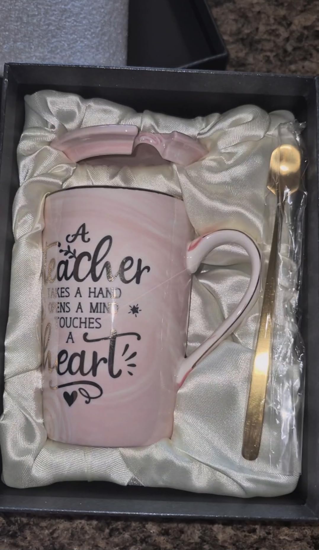 Coworker Leaving Gifts for Women, Funny 14oz Pink Marble Gold Print Mug | Going Away Farewell Gifts for Coworkers Female, Coworkers Birthday Office Appreciation Gift, Cup with Greeting Card, Gift Box customer photo 2