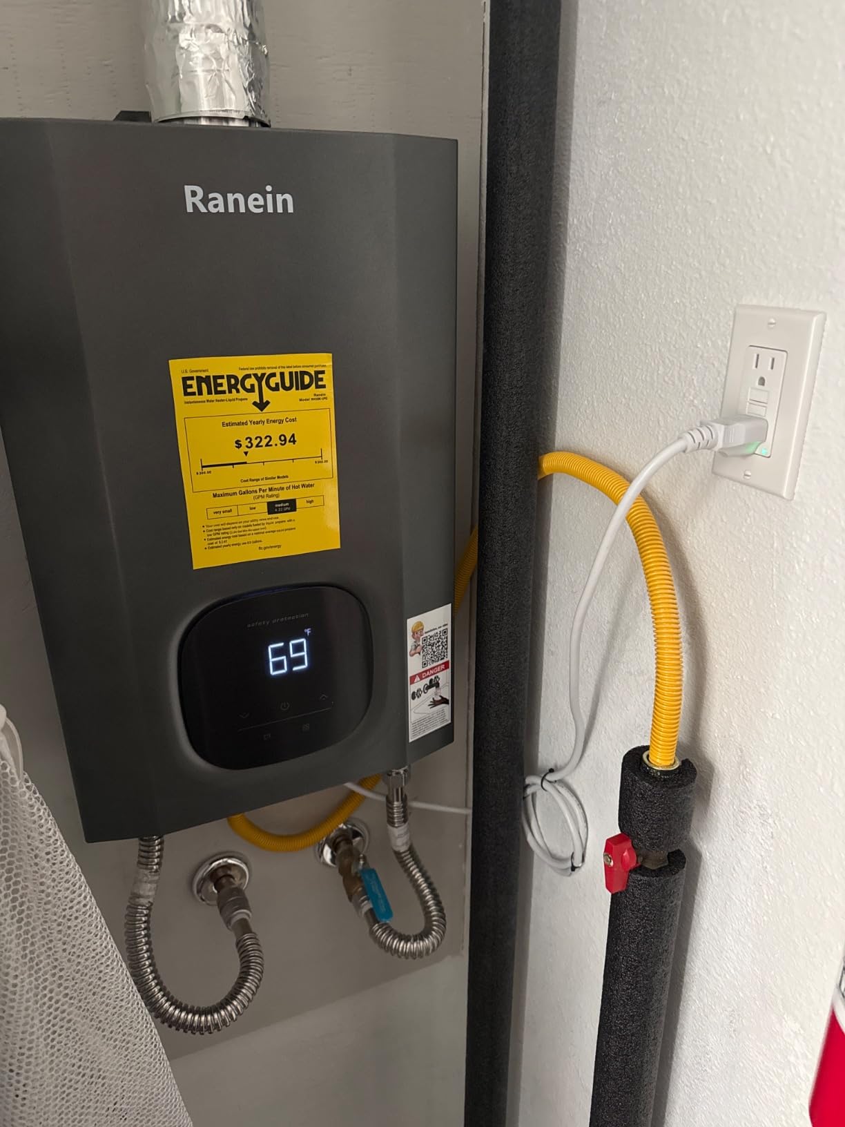 Ranein Propane Gas Tankless Water Heater, Indoor Max 4.3 GPM, 100,000 BTU Instant Hot Water Heater customer photo 1