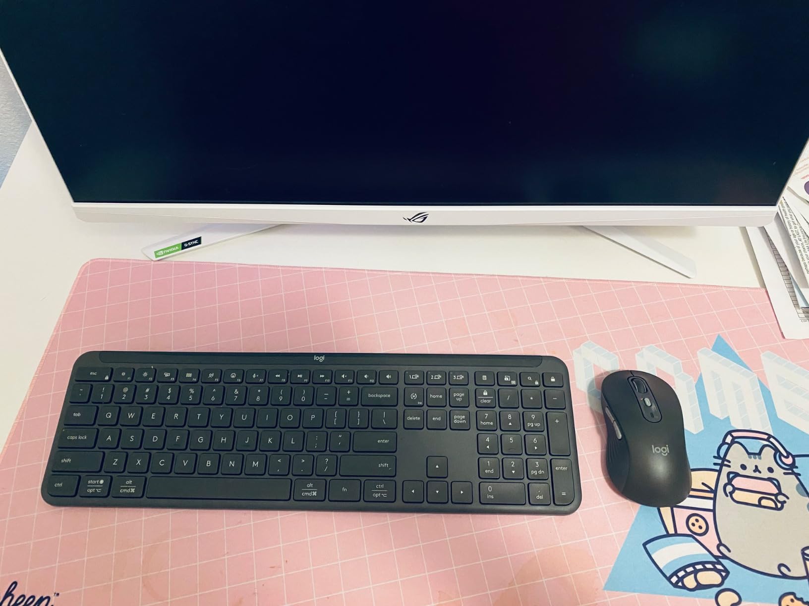 Logitech MK955 Signature Slim Wireless Keyboard Mouse Combo | For larger hands, quiet typing and clicking, switch across three devices, Bluetooth, Multi-OS, for Windows and Mac customer photo 1