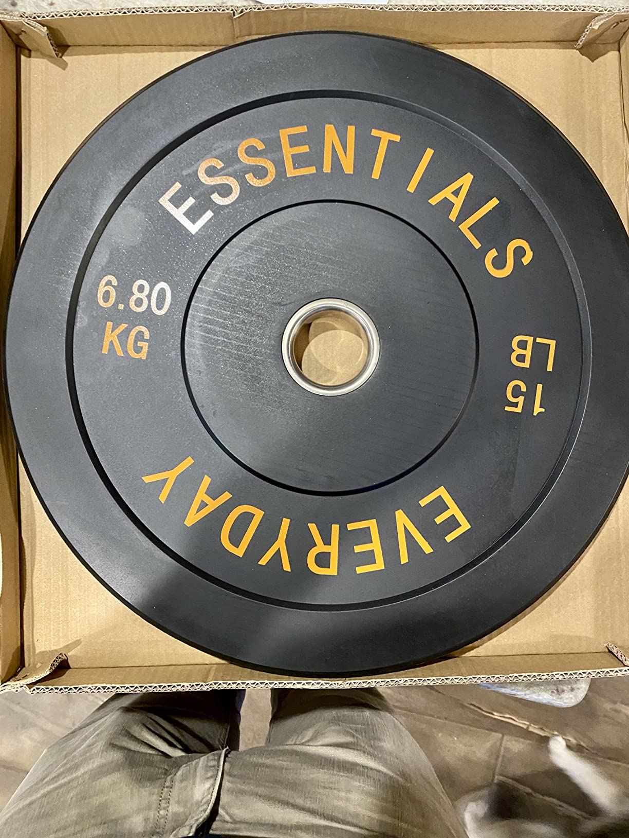 BalanceFrom Olympic Rubber Bumper Weight Plate Set with Steel Hub Inserts - 2-Inch Hole Plates for Strength Training, Powerlifting, and Weightlifting at Home, Garage, or Commercial Gym customer photo 1