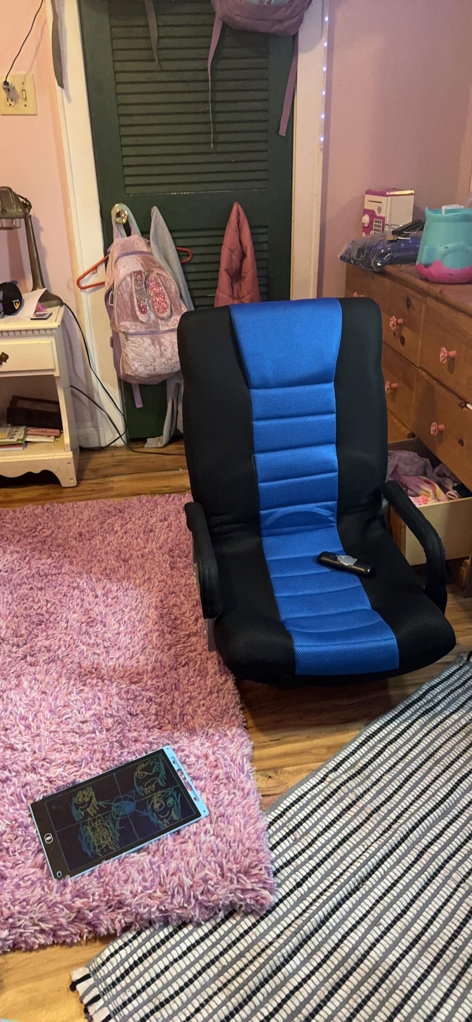 Swivel Floor Gaming Chair w/Armrests,Folding Video Reclining Sofa w/6 Adjustable Position, Padded Backrest & Cushion, Lazy Lounger Couch for E-Sports, Reading, Relaxing, Watching TV, Grey customer photo 1