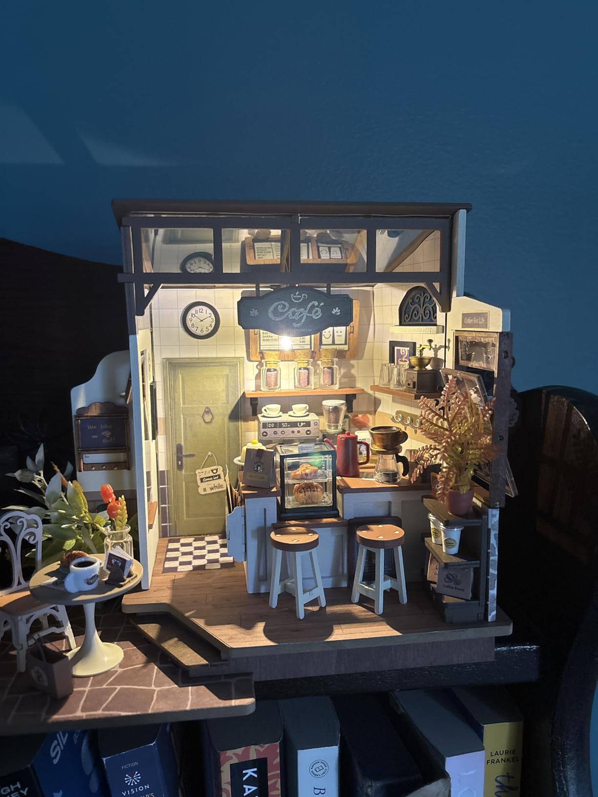 Coffee Shop DIY Miniature House Kit with LED Light | 183 Pcs Coffee 3D Wooden Puzzle Model Kit for Beginner, 1:18 Scale Therapeutic Craft Diorama for Adult Home Decor & Gift customer photo 1