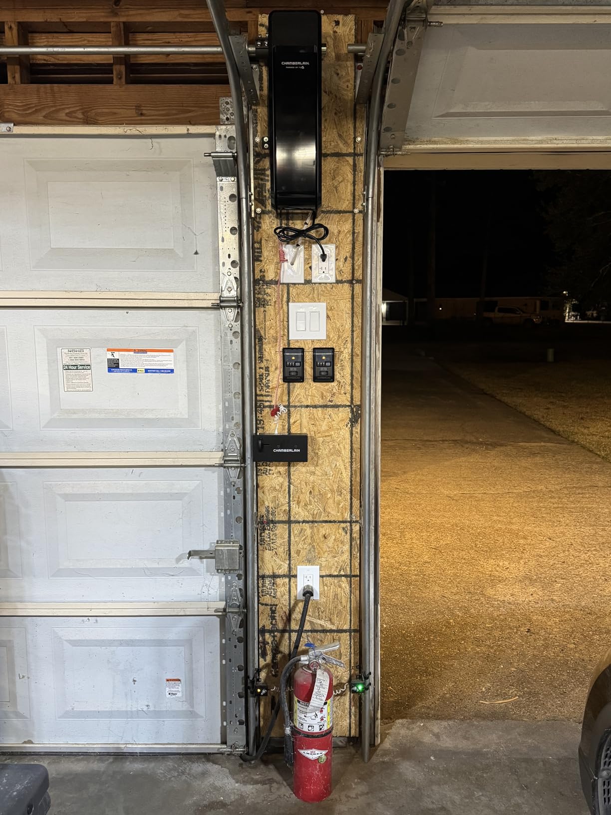 Chamberlain Wall Mount myQ Garage Door Opener, Battery Backup, Space Saving and Whisper-Quiet performance, Smart garage myQ compatible, Includes Remote, LED Light, Lock, and 850lb lift power customer photo 1