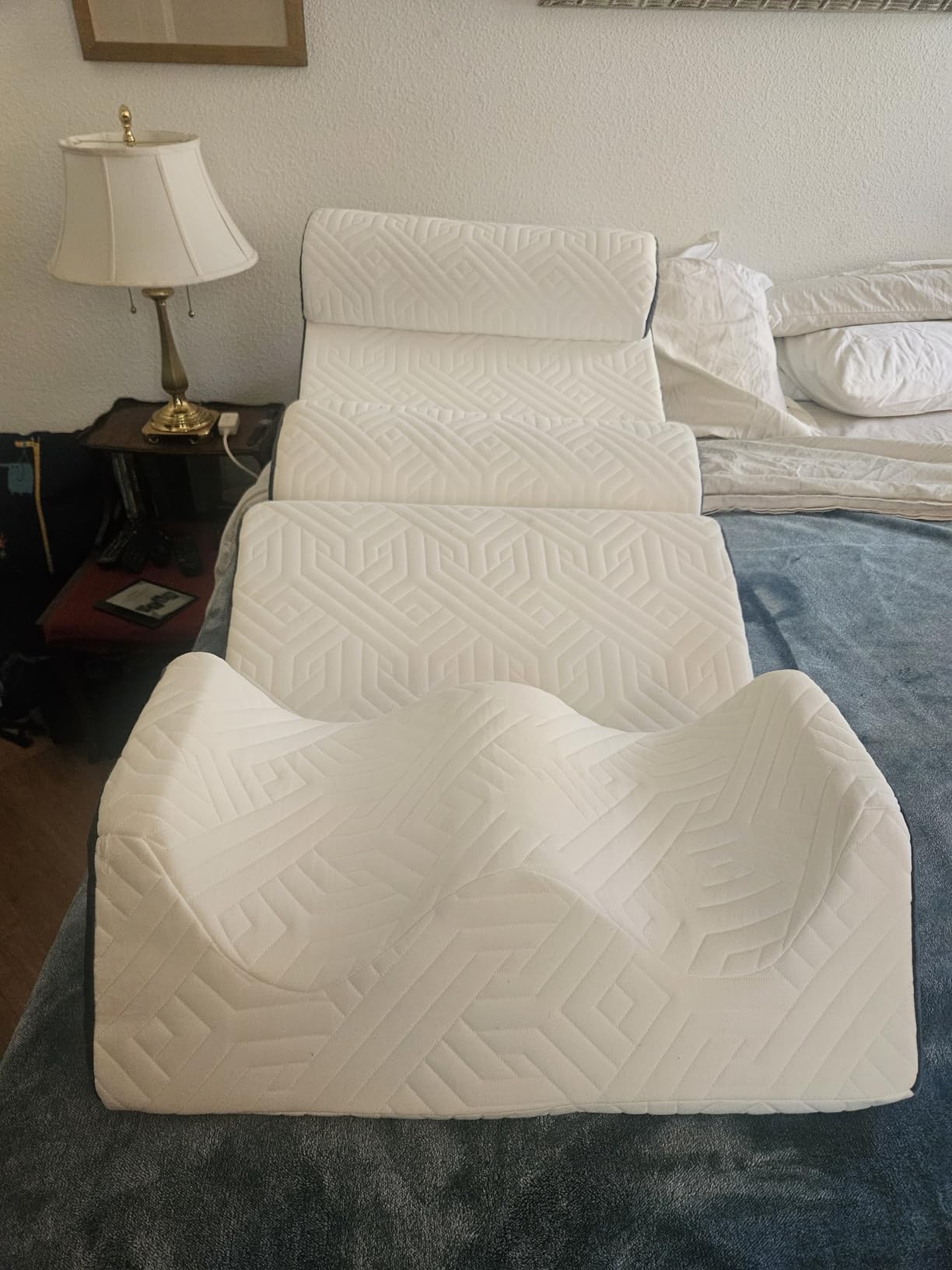 6pcs Orthopedic Bed Wedge Pillow Set for Sleeping, Post Surgery Foam for Body, Back and Leg Pain Relief Comfortable & Adjustable Support Pillows-Anti Snoring, Heartburn customer photo 1