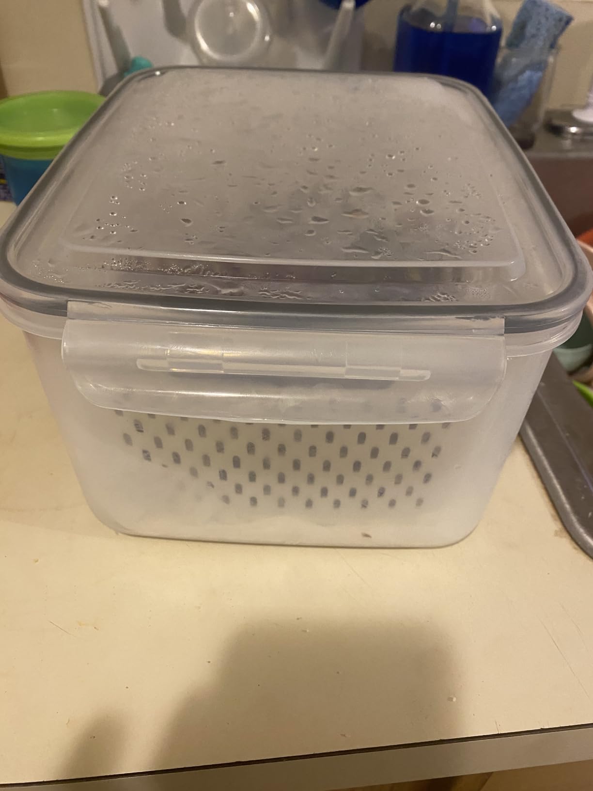 5-Pack Fruit Storage Containers for Fridge with Removable Colanders, 4 in 1 Produce Storage Containers with Lids, Leakproof Fridge Organizer Bins for Salad Berry Lettuce Vegetables Meat Keeper Fresh customer photo 2