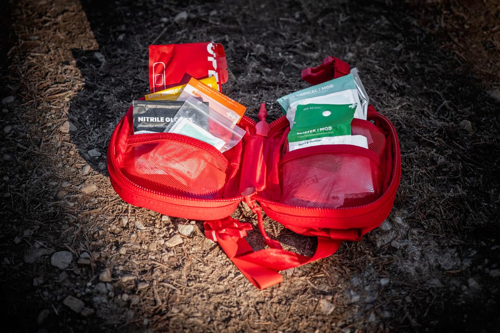 My Medic Sidekick - Camping Hiking and Backpacking First Aid Kit - 70 Items - HSA and FSA Eligible - Small Ifak Great for Travel or Motorcycle - Portable Emergency Kit - Red customer photo 1