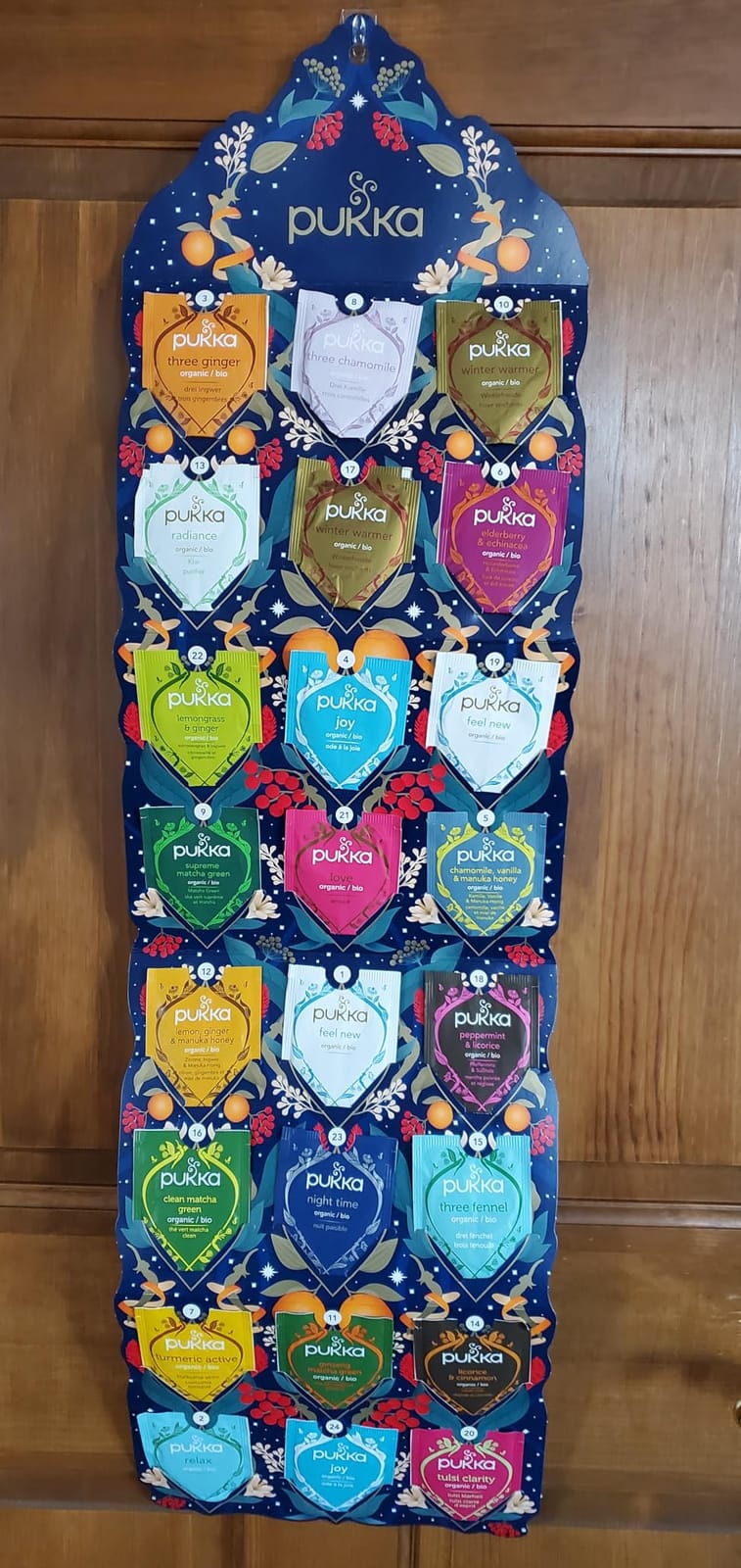 Pukka 2023 Advent Calendar Organic Tea, Herbal Tea Variety Pack, Selection of 24 Delightful Black & Green Teas and Infusions, 100% Organic customer photo 1
