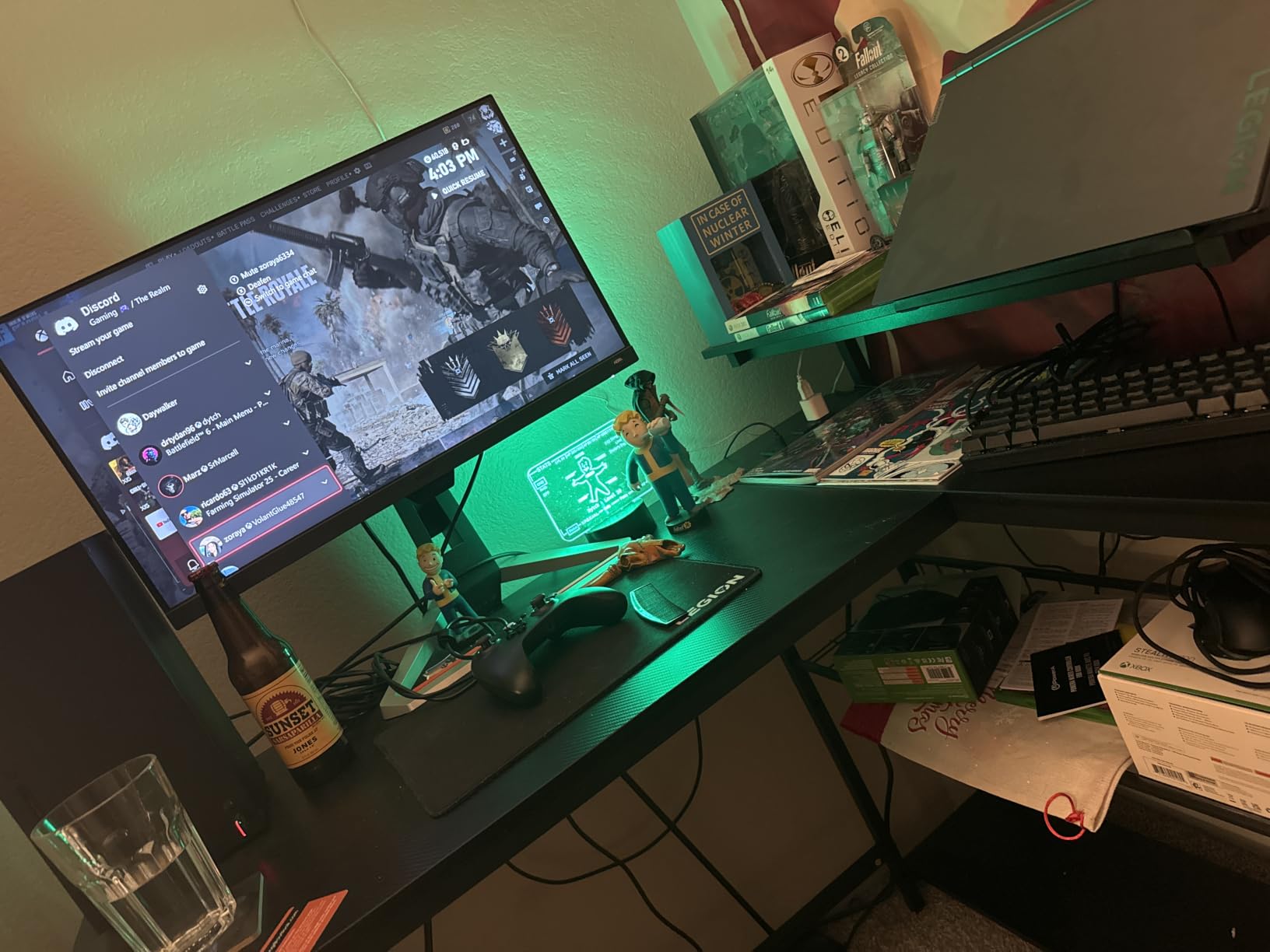 Bestier 58-Inch L-Shaped Gaming Desk with Charging & LED, Black | Charging 3AC+2USB, RGB LED Strip, Reversible Shelves, Monitor Stand, Headphone Hook, Metal Mesh Shelf customer photo 2
