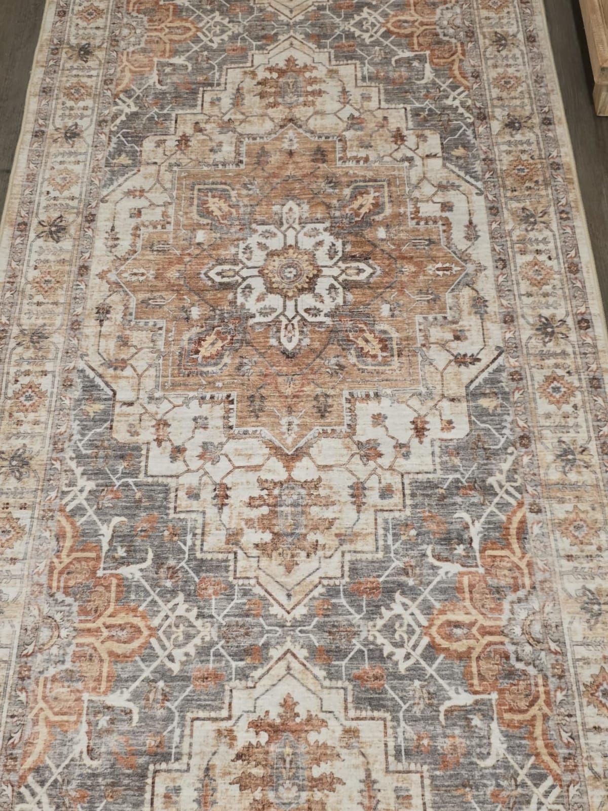 Madane Hallway Runner Rug 2x8 Washable Kitchen Rugs Non-Slip, Turmeric/Grey, Vintage Machine Washable Low-Pile Floor Carpet 8ft, Soft Ultra-Thin Throw Entry Foyer Mat for Entrance Laundry Living Room customer photo 2