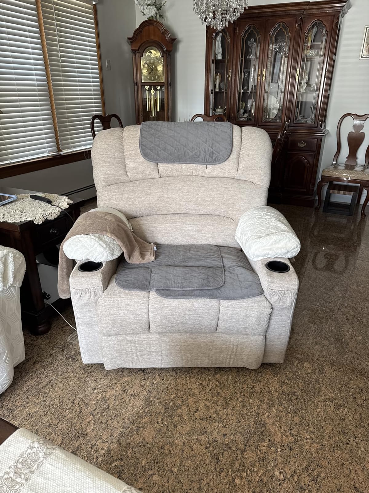 MCombo Power Lift Recliner Chair for Elderly 7095 (Medium, Coffee) | Stand Assistance, Heat and Massage, 4.7