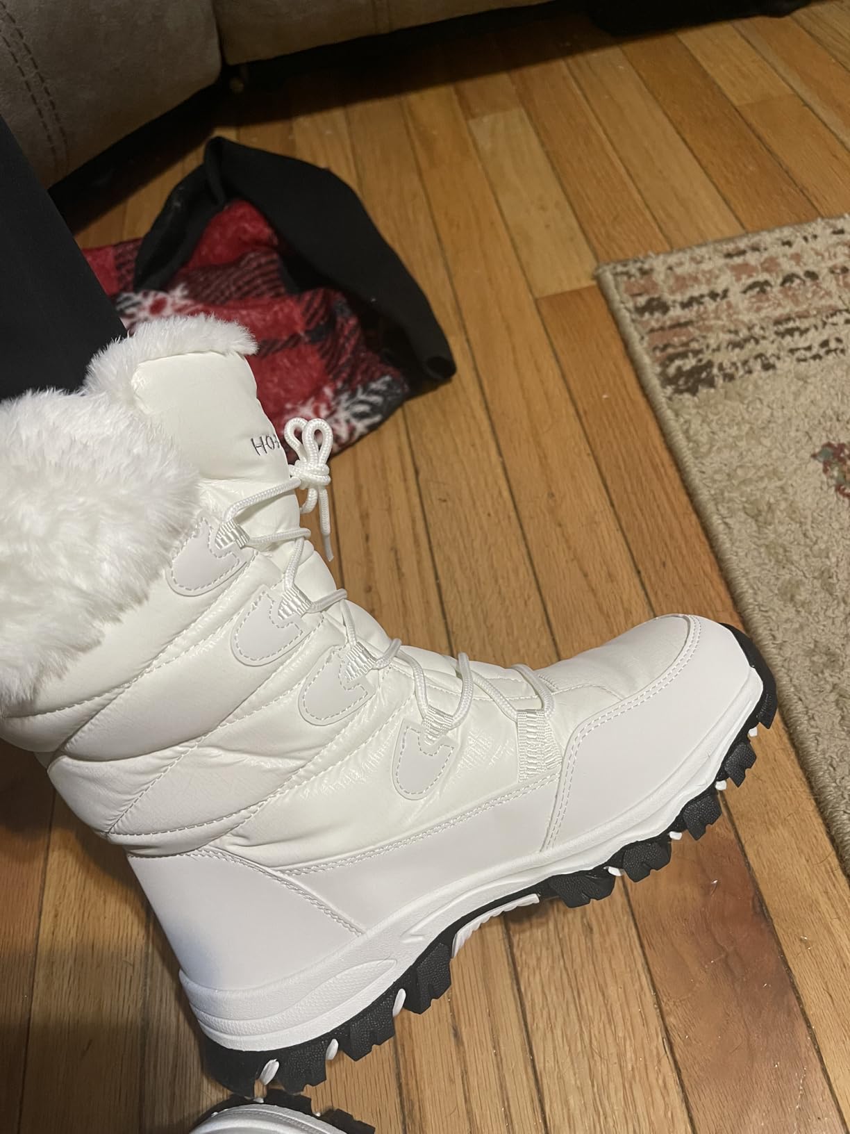 HOBIBEAR Women's Waterproof Winter Snow Boots Lightweight Warm Faux Fur Lined Mid-Calf Booties customer photo 2