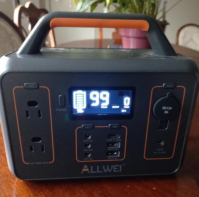 ALLWEI Portable Power Station 500W, 512Wh LiFePO4 Battery UPS Backup Power | Q/N/S 3 Charge Modes, PD 100W USB-C Fast Charge, 1000W Surge, for Outdoor Camping, RV Road Trip, CPAP, Home Blackout, Emergency customer photo 2