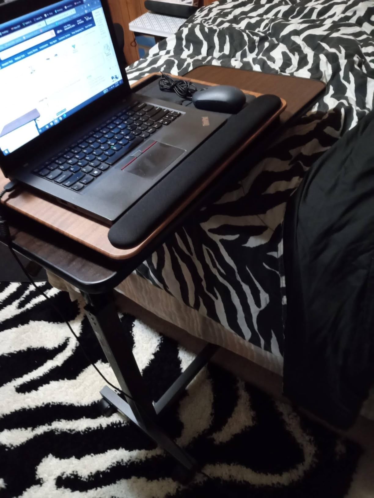 ProHeal Medical Overbed Table with Wheels and Adjustable Height - Gray Rolling Over Bed Table for Home and Hospital Use customer photo 2